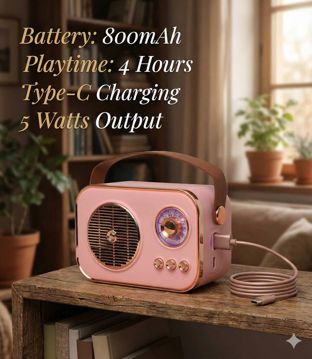 JAXTER Mini Retro Radio Bluetooth Speaker - Image 2