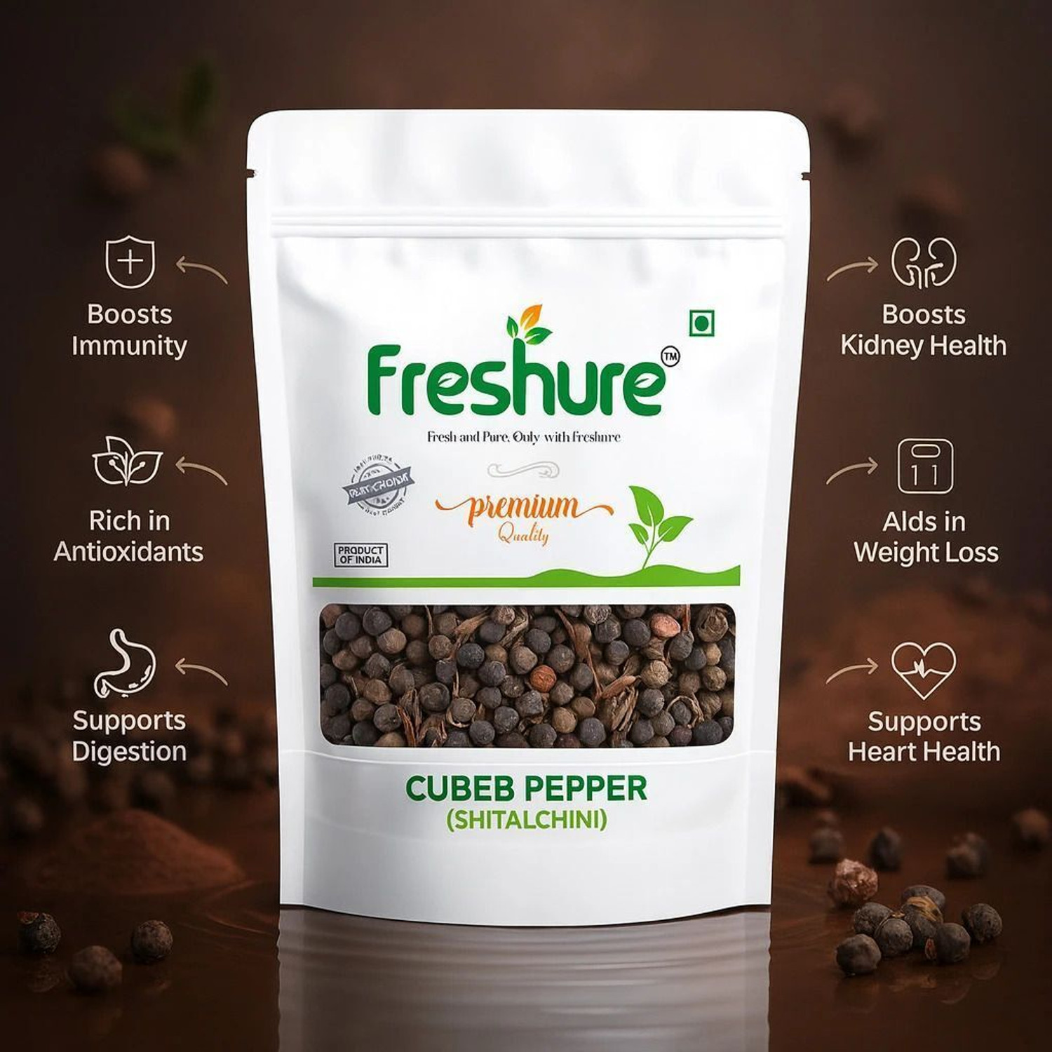 Image of Freshure Kabab Cheeni | Cubeb Pepper | Tailed Pepper | Kebab /Cubeb Berries | Shital Chini