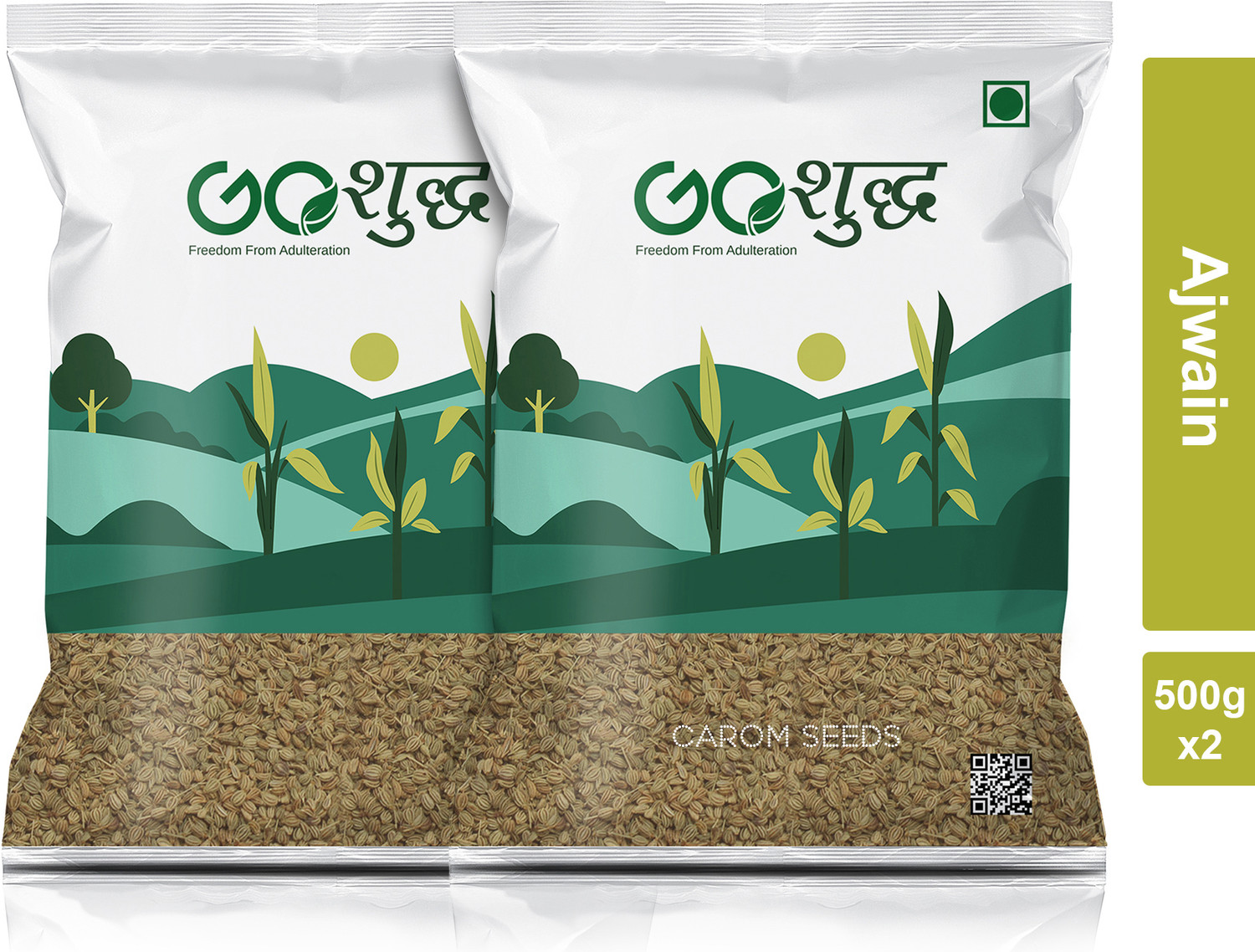 Image of Goshudh Ajwain Carom Seeds 1 kg (500g Each Pack of 2) | Aromatic & Authentic Taste
