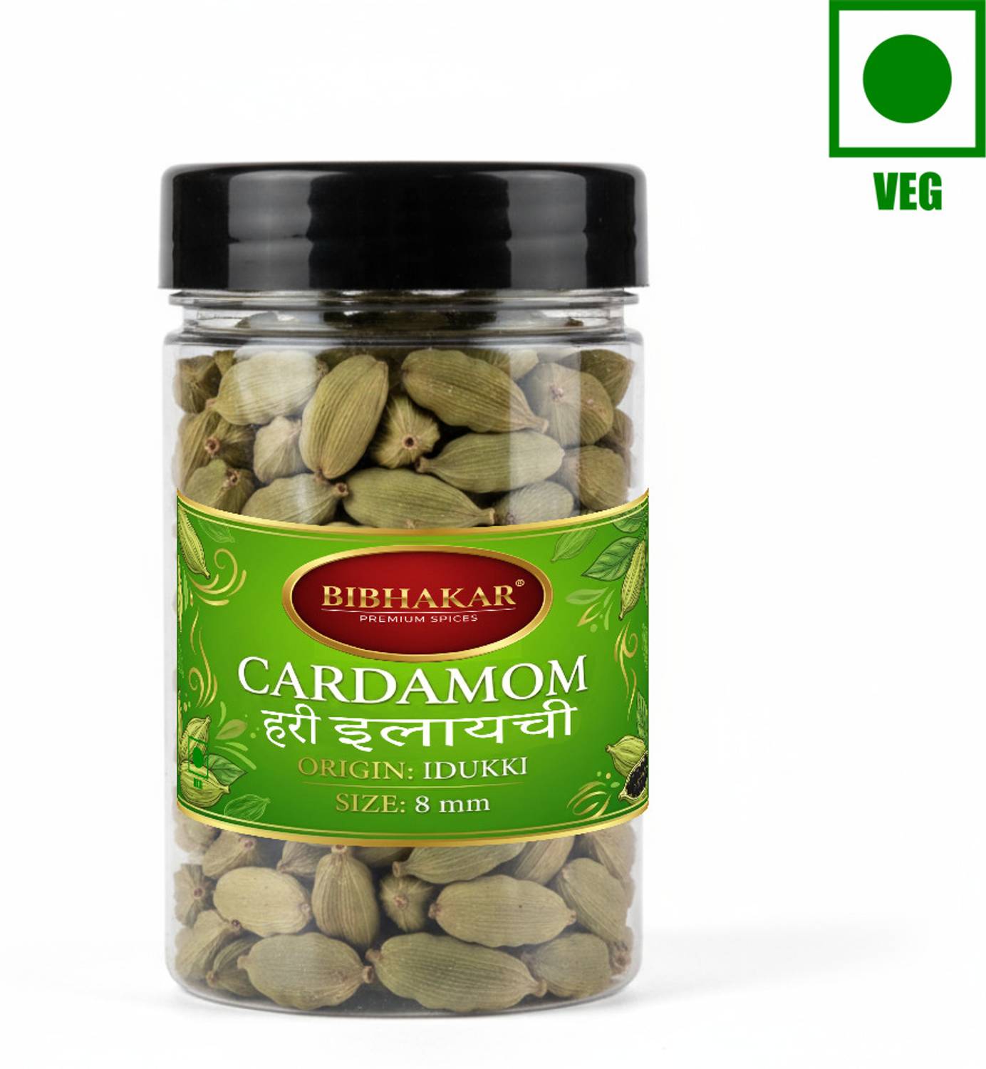 Bibhakar Hari Elaichi - 8MM Green Cardamom Whole - Aromatic Spice
