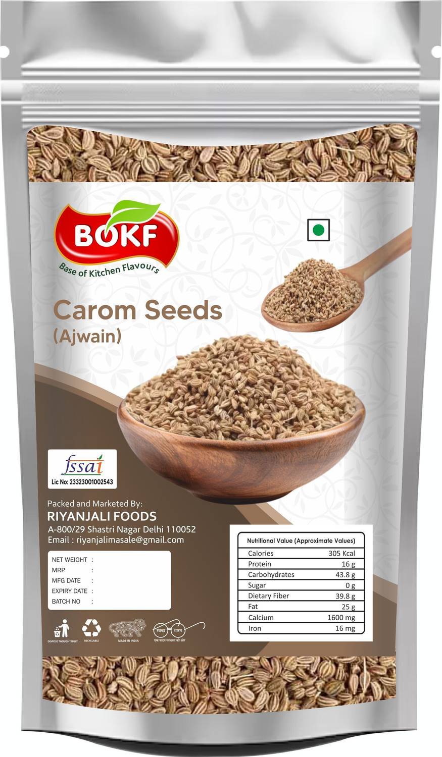 BOKF Carom Seeds, Ajwain