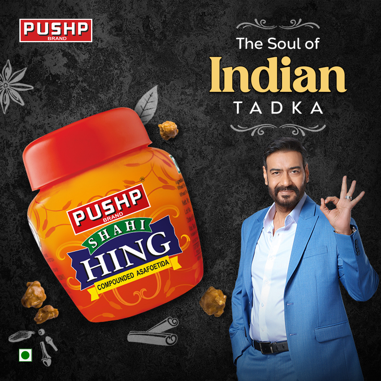 Image of Pushp Brand Hing 200g Jar | Pack of 1 | Pure Asafoetida Powder Strong Aroma Cooking Spice
