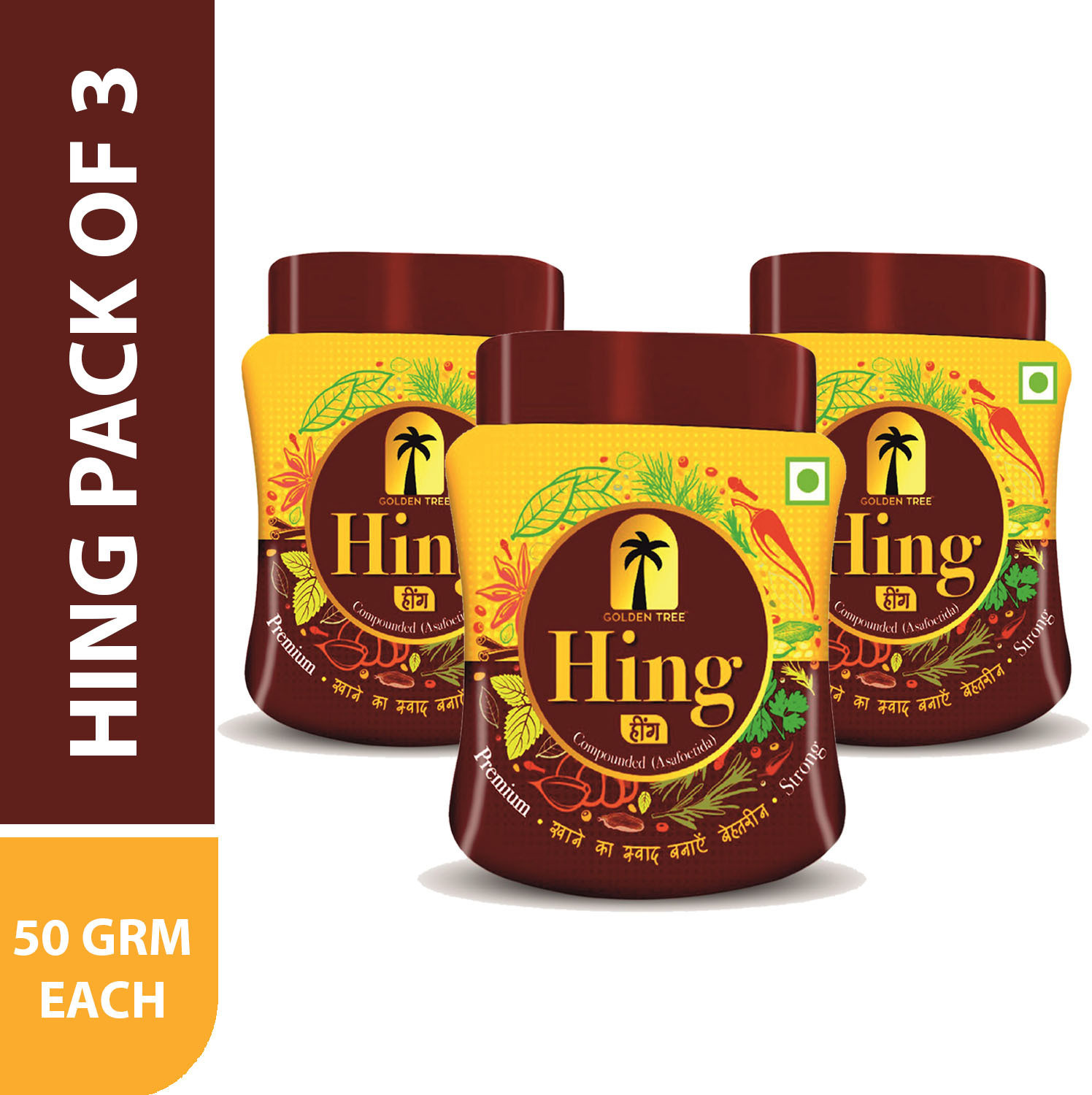 Image of Golden Tree 100% Premium Compounded Hing (Asafoetida) No Additives| Organic Authentic & Pure