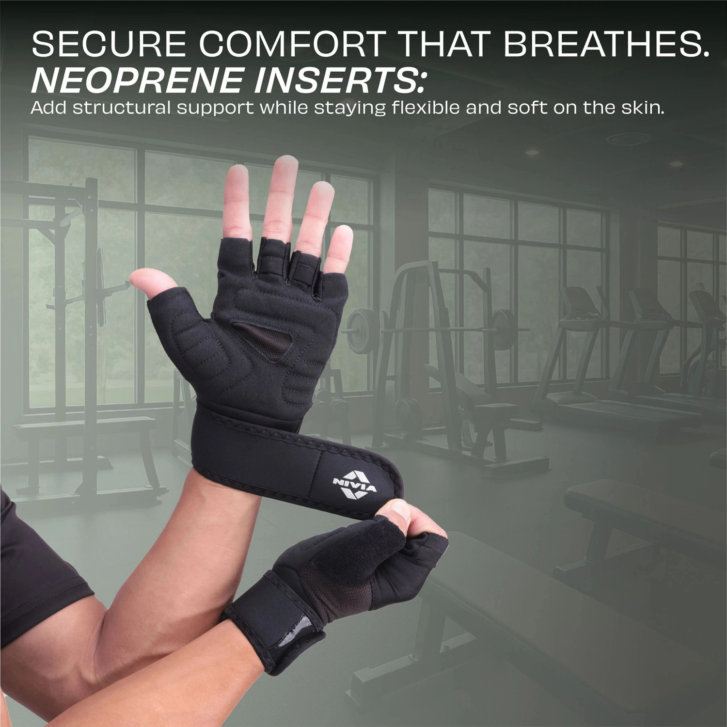 Image of NIVIA Enduro , Leather Palm, Ideal for Cross Training & Weightlifting Gym & Fitness Gloves