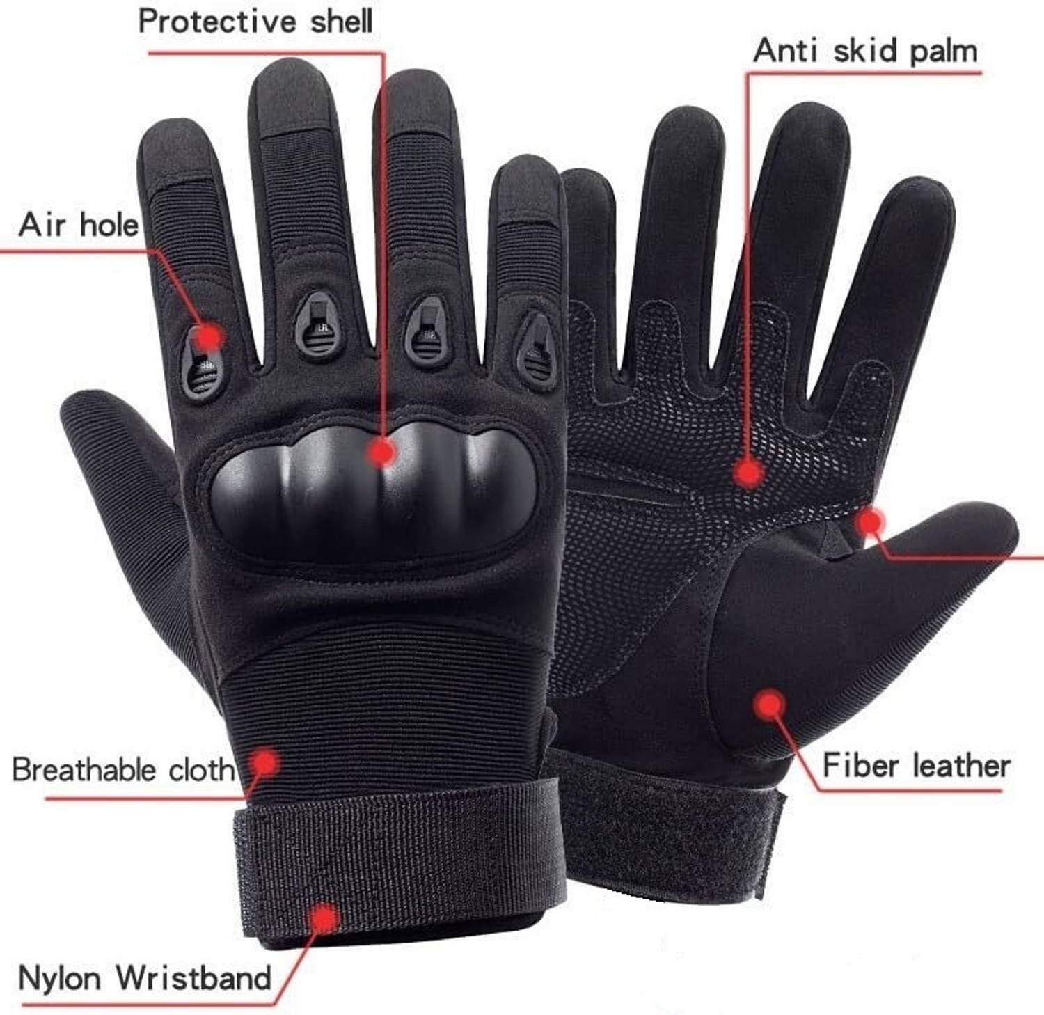 BAD OWL Full Finger Hard Knuckle Gloves - Image 3
