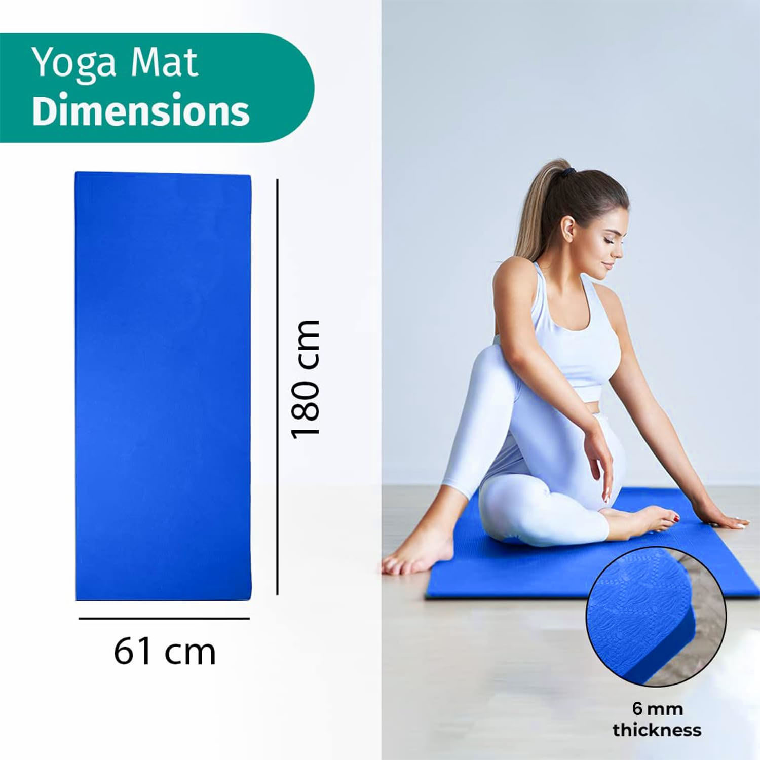 Image of Fly Lite DUAL DELIGHT 2 Pc YOGA MAT COMBO Blue 4 mm Yoga Mat