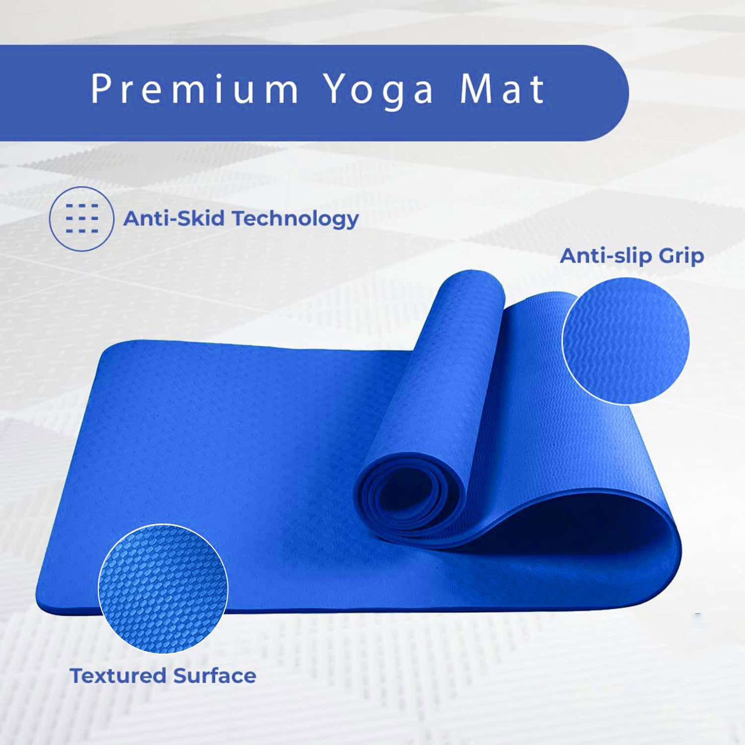 Image of Fly Lite DUAL DELIGHT 2 Pc YOGA MAT COMBO Blue 4 mm Yoga Mat