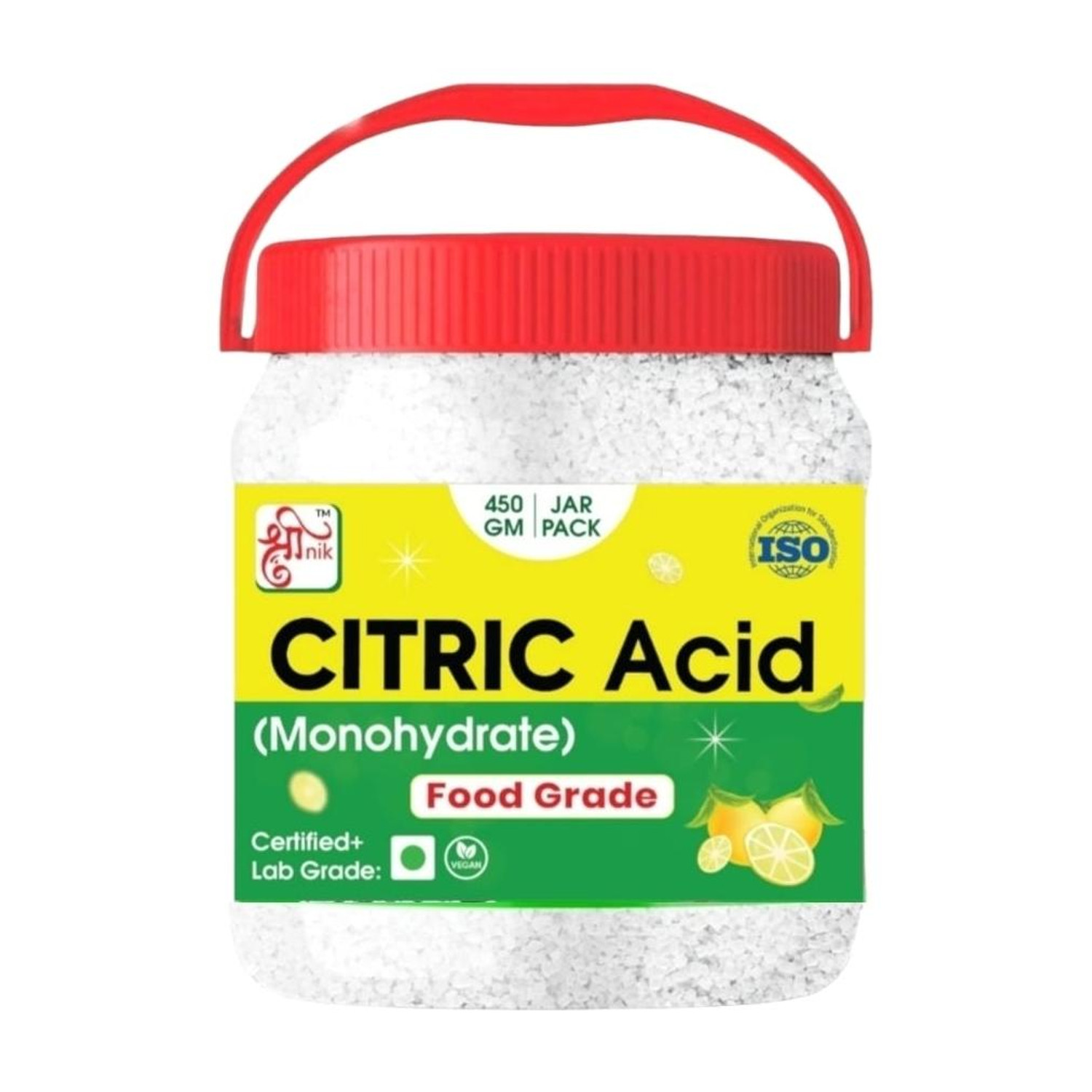 Image of hinik Pure Citric Acid crystal (Nimbu Sat ) for Cleaning-Food Grade-Multiple Use 450gm Stain Remover (450 g)