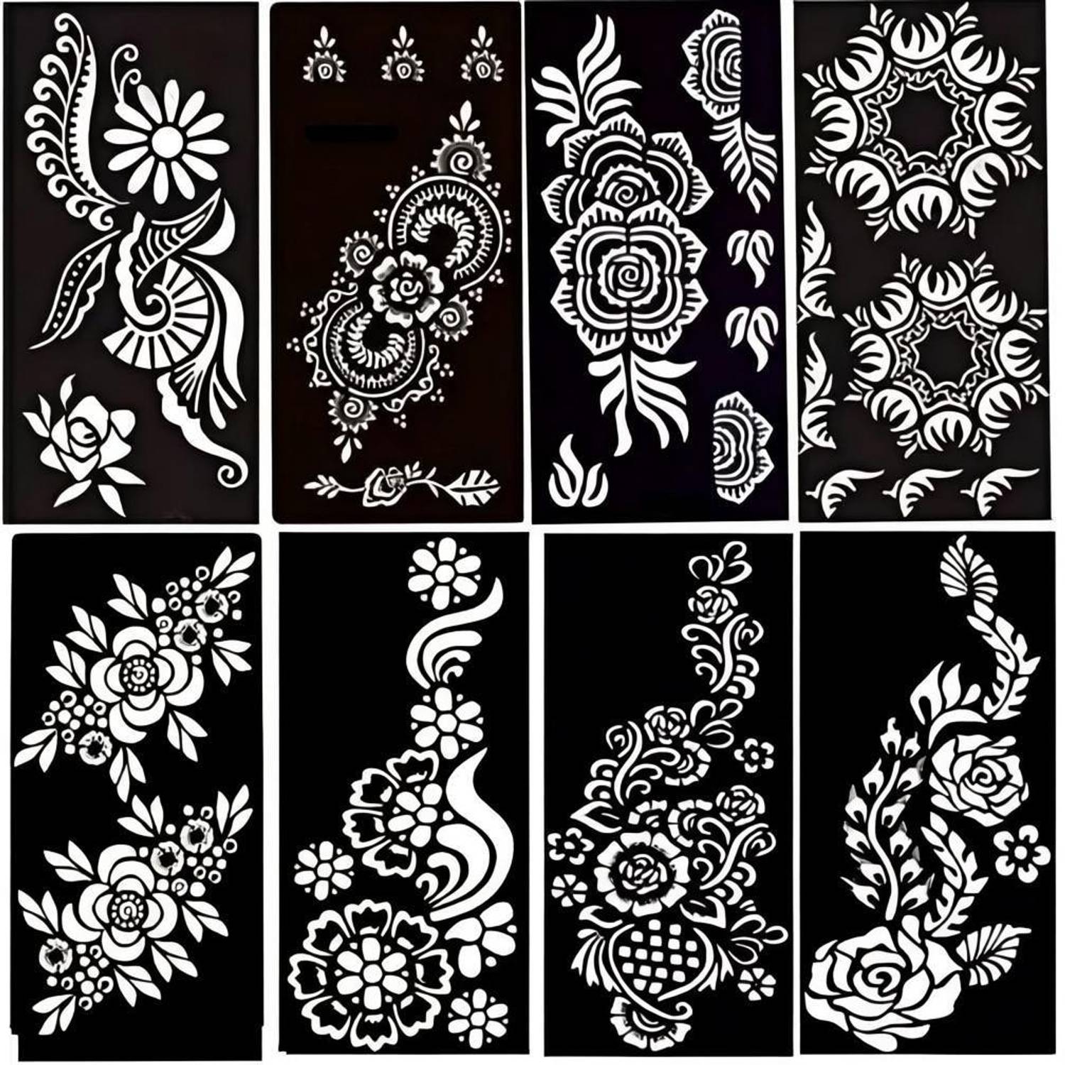 alloricy MENDI_B1_R MENDI_B1 Henna Tattoo Stencil