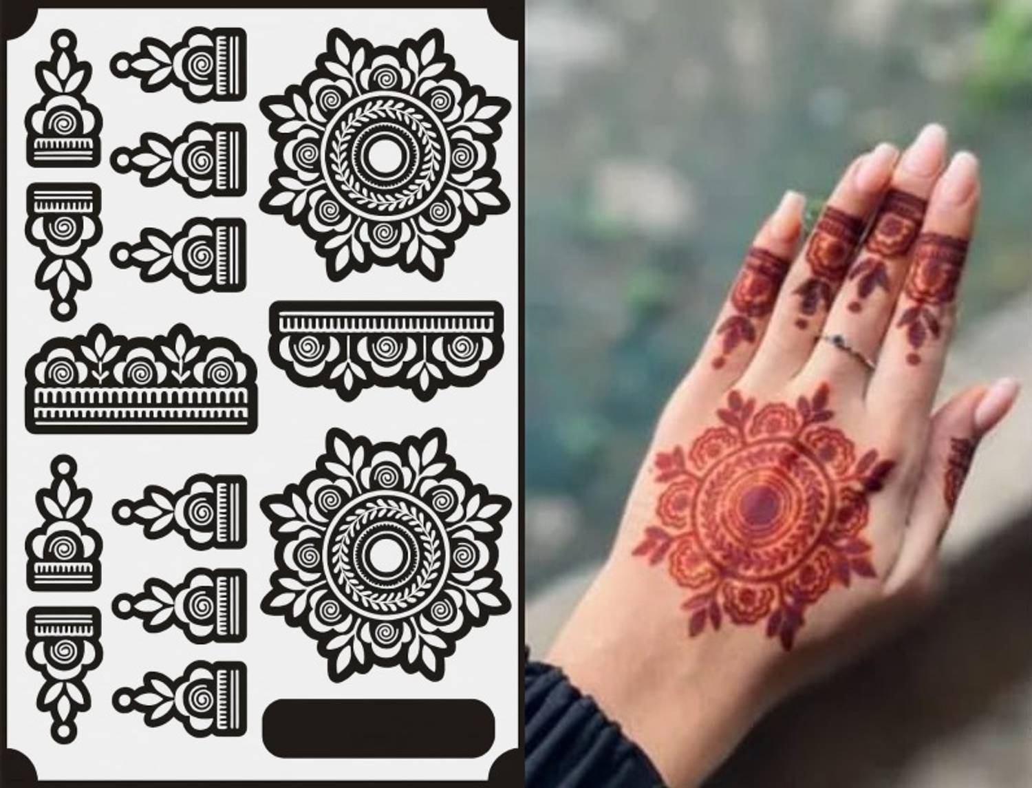 DK's New trend Mehendi Design Sticker T-105 PRINTED Stencil