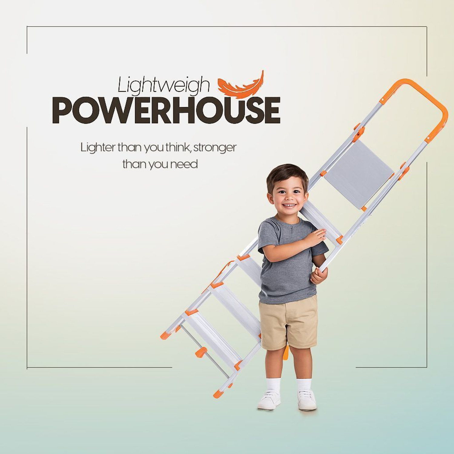 Image of ProHome 7 Steps Premium Heavy Platform Aluminum Ladder for Household with 5 Anti Skid shoes Aluminium Ladder