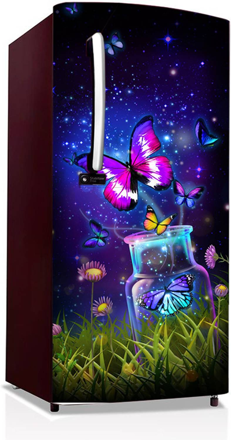 Anita Enterprises 49 inch Fridge Single Door Wallpaper Sticker Wrap For Refrigerator (Size 24x49 inch) Self Adhesive Sticker