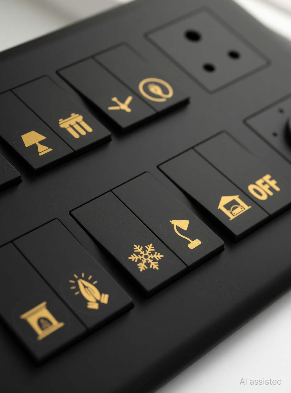 Image of RSB HUB 1.5 cm Premium Golden Holographic Foil Embossed Gold Switch Stickers Self Adhesive Sticker