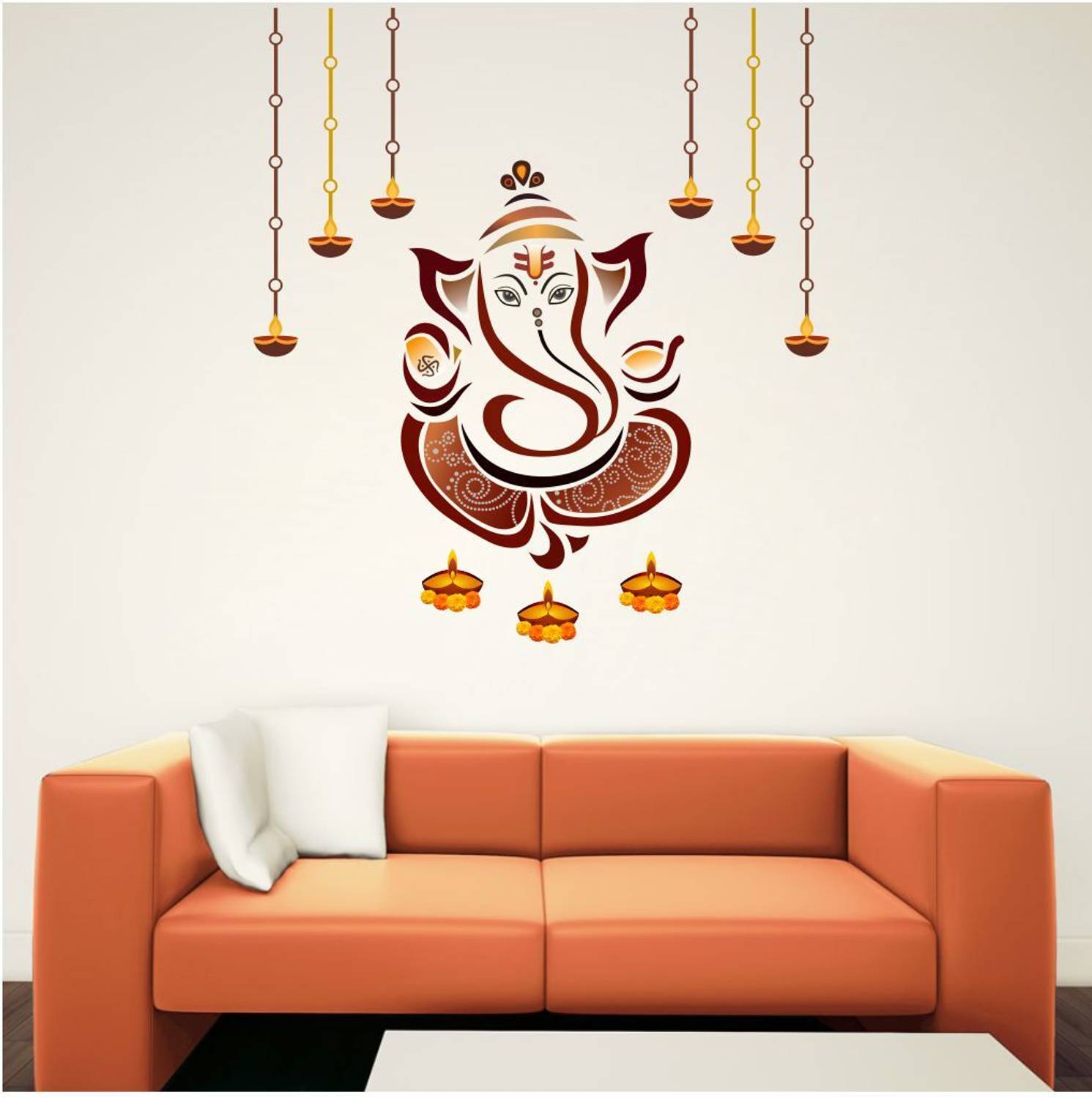 Divine Printry 82 cm Size, Shree Lord Ganesha Ganpati ji Wall Self Adhesive Sticker