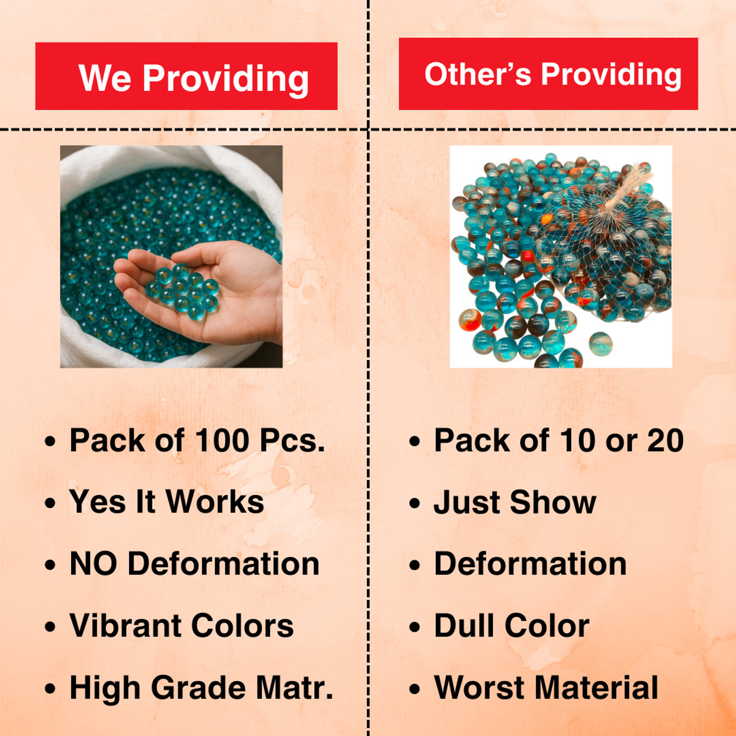 Image of Infojerk Lifestyle (Pack Of 100) Pebbles Glass Marbles Kanche Goli - Glass Marble Bulk Pack Regular Round Fire Glass Pebbles