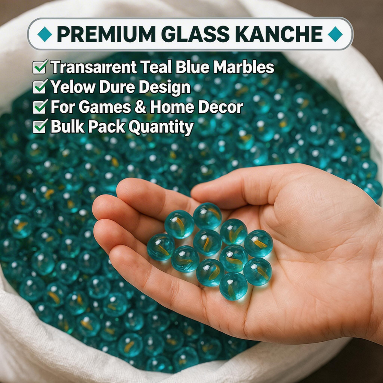 Image of Infojerk Lifestyle (Pack Of 100) Pebbles Glass Marbles Kanche Goli - Glass Marble Bulk Pack Regular Round Fire Glass Pebbles