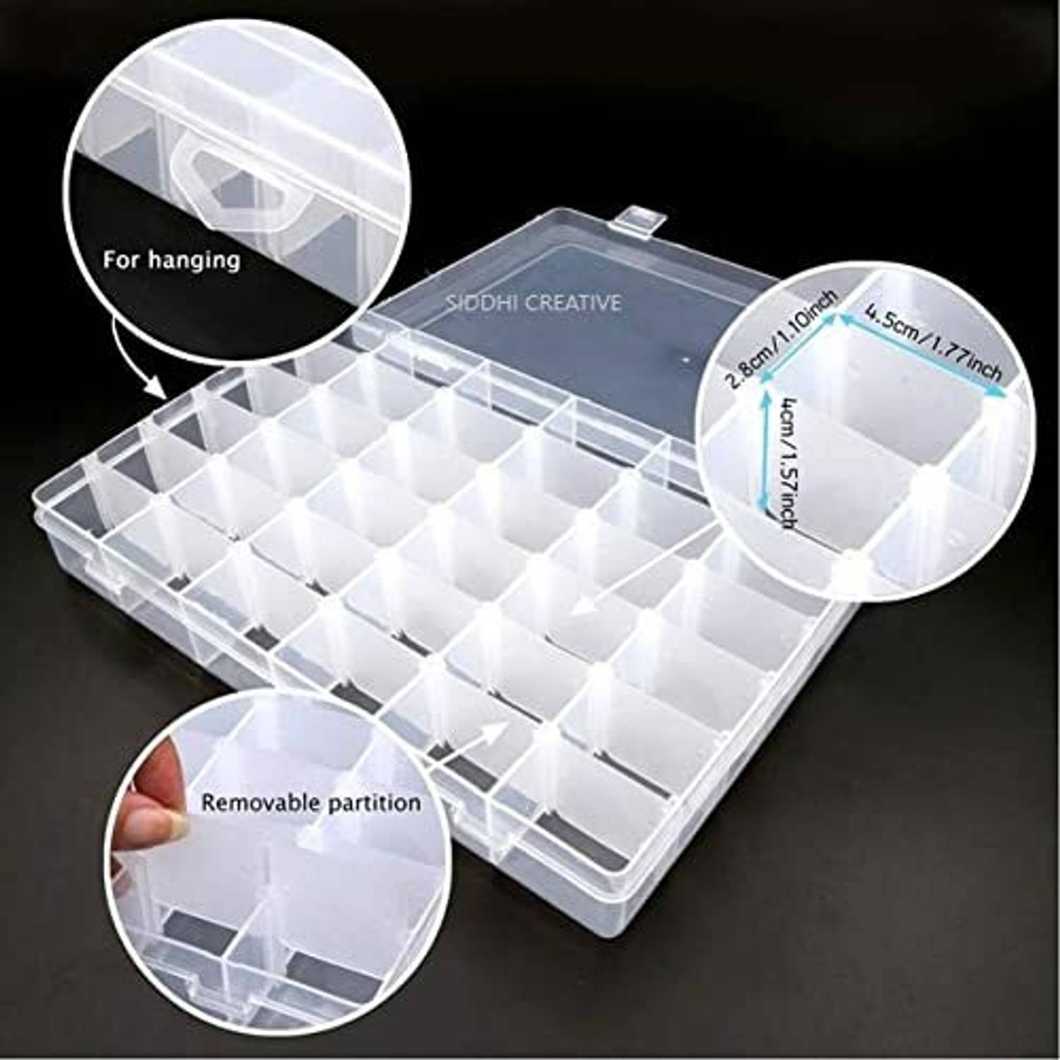 TINSUHG 36-Compartment Transparent Jewelry Beads Organizer Box - Image 3