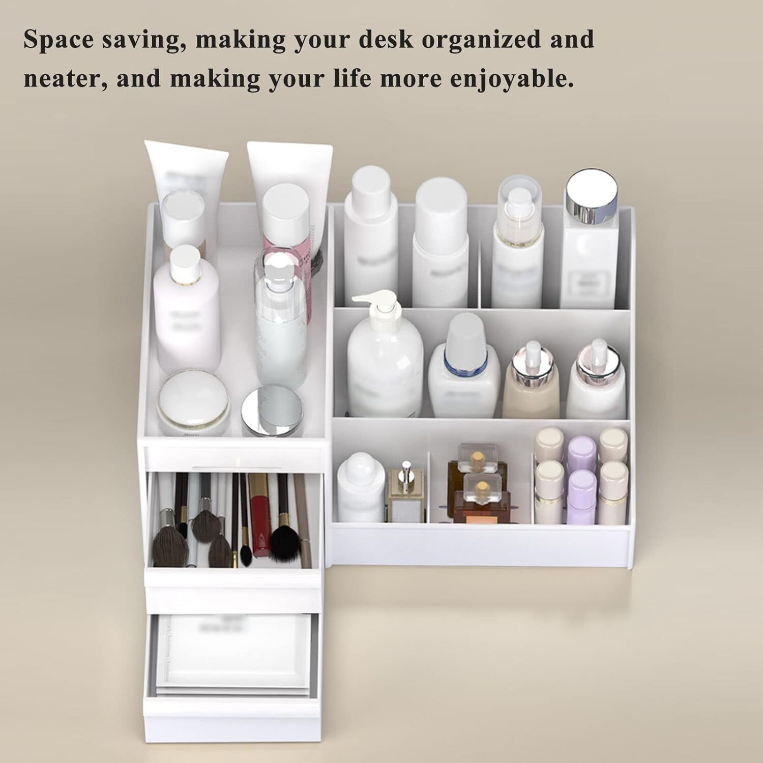 Image of DNkitch 7 Compartments Plastic Makeup Organiser