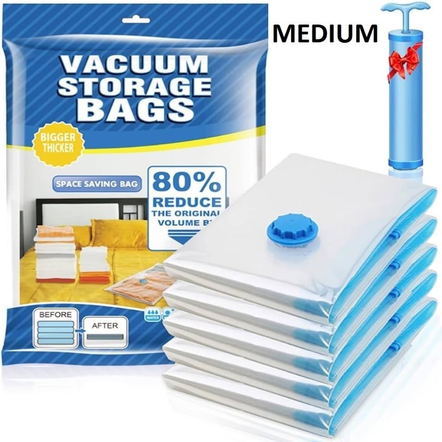 VISHWA Storage Vacuum Bags 6-Pack Medium 50x70 cm - Image 1