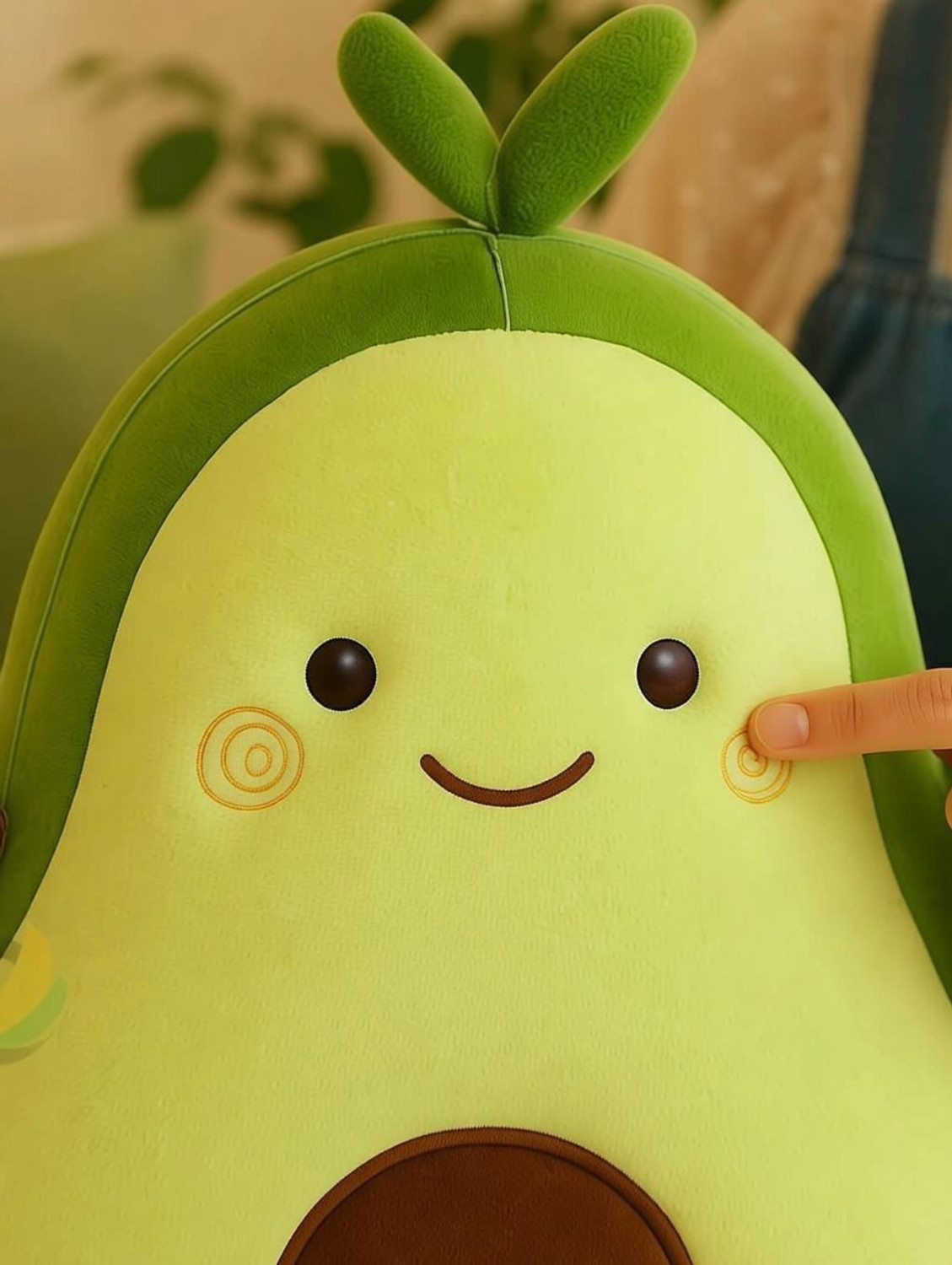 Image of MARSELITE Avocado Pillow Plush Toy - Soft, Cuddly, Cute Gift for Kids & Adults - 35 mm