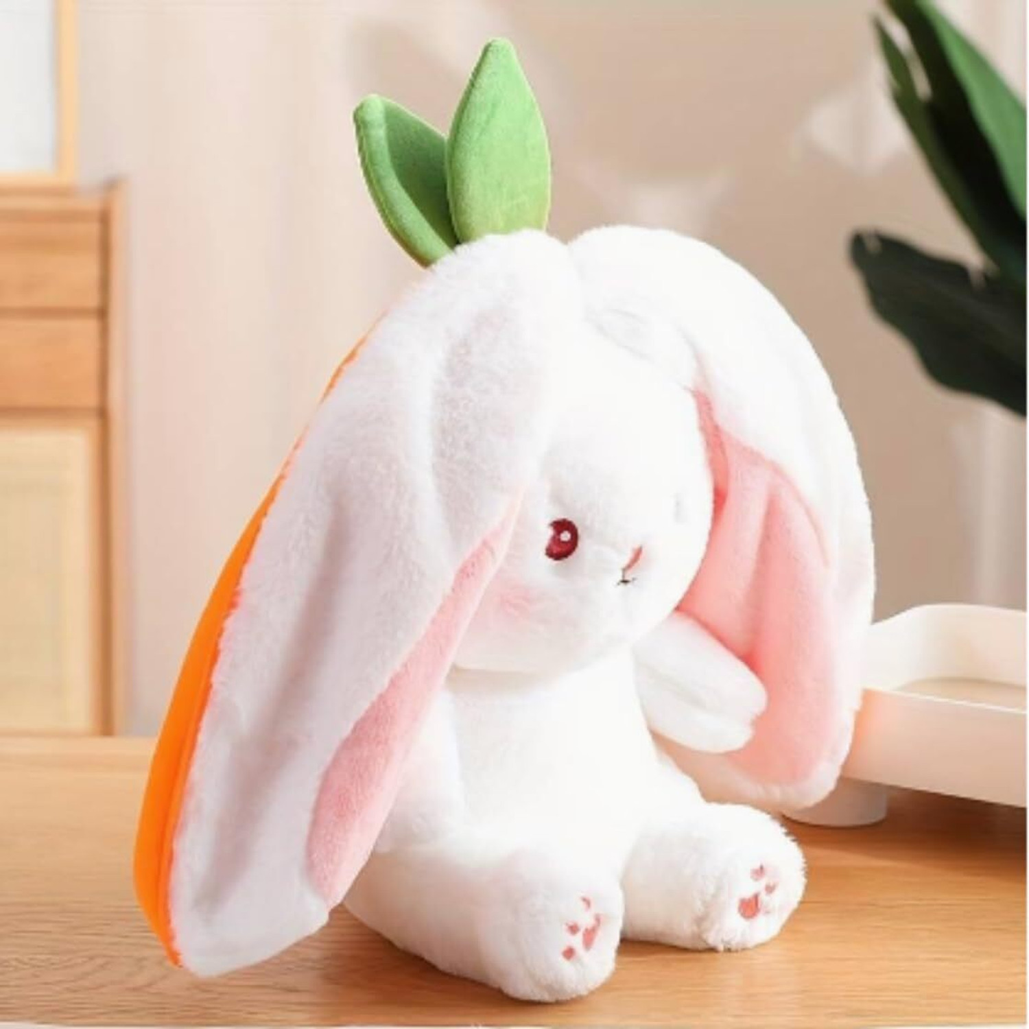 Image of Puffkins Reversable Cute Plush Big Ears Bunny Premium Quality - 25 cm (Multicolor) - 25 cm