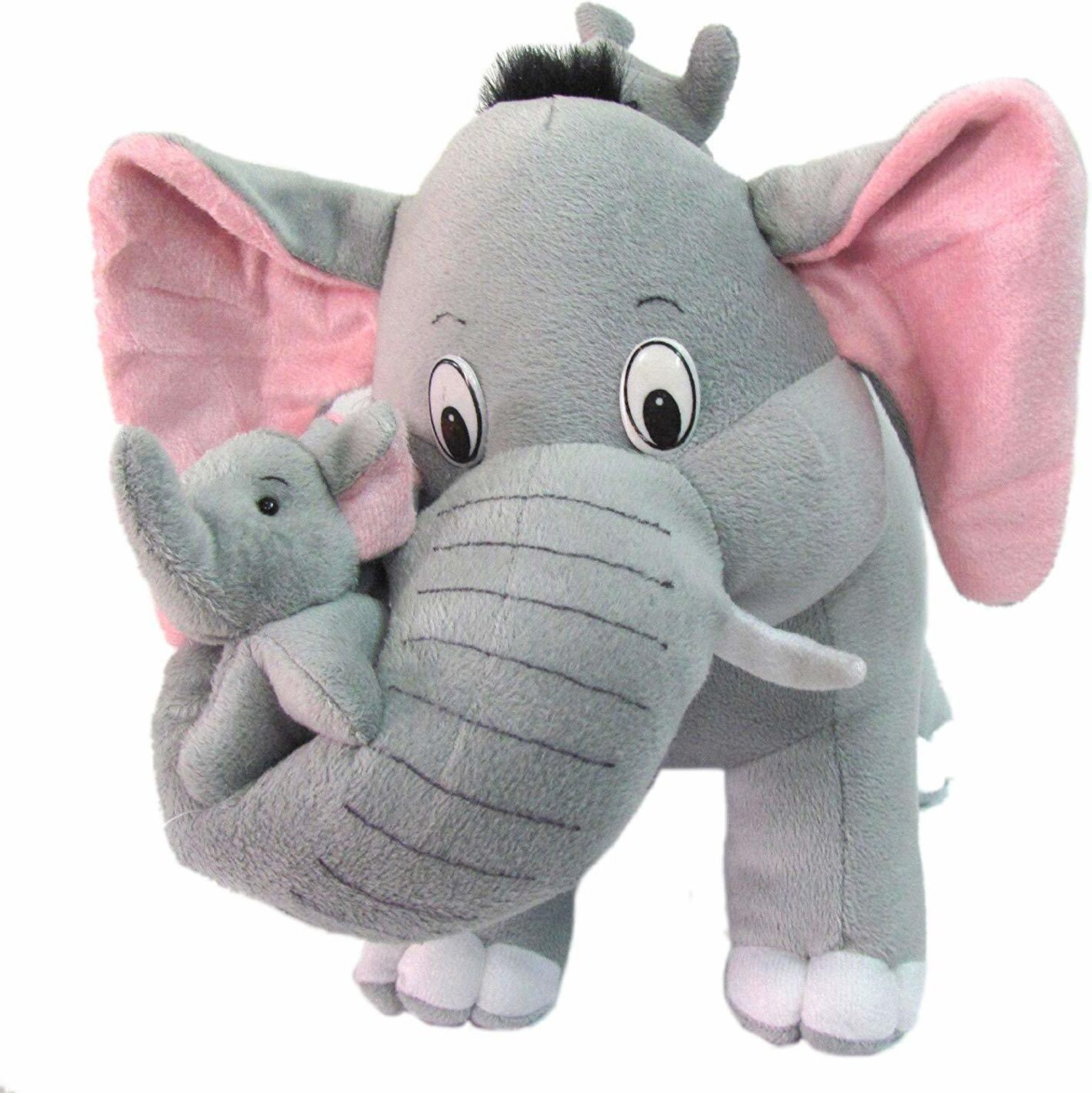 Image of RSS SOFT TOYS Elephant Mother Baby Teddy Bear 40 Cm long size - 40 cm (Multicolor)