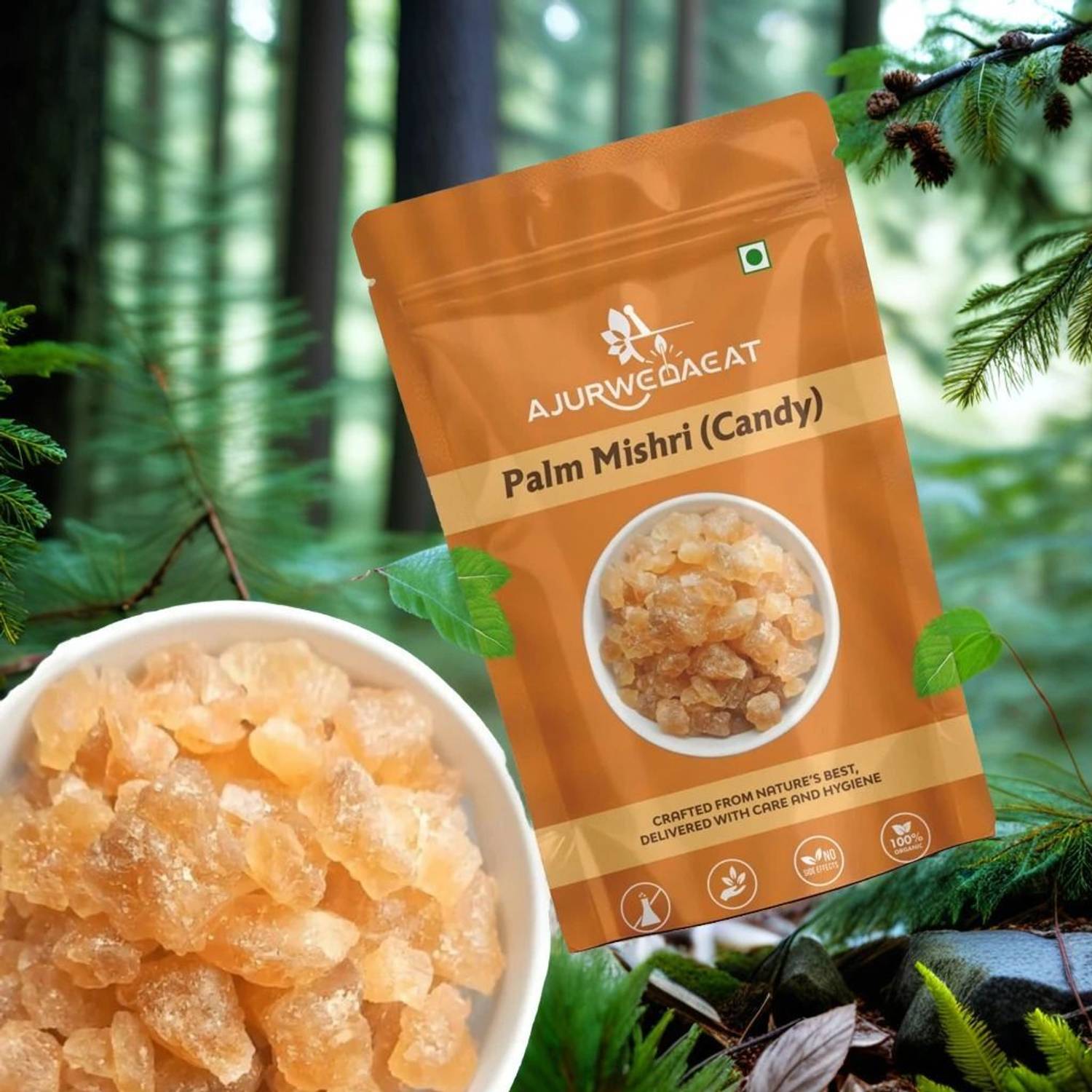 AJURWEDAEAT Palm Mishri|Tal Mishri|Palm Candy|Palm Sugar|Sugar Candy|ZBPAM01N200 Palm Sugar
