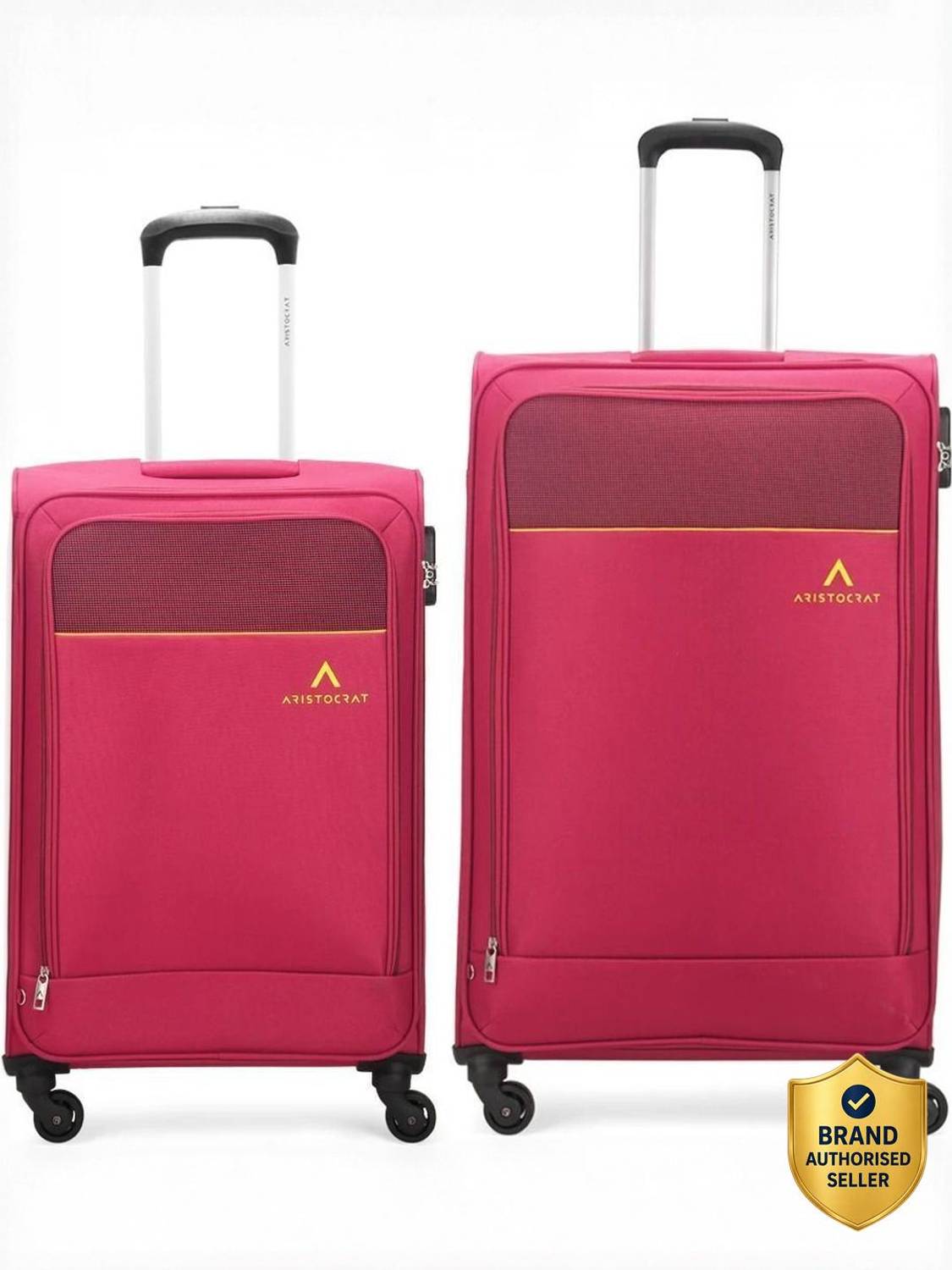 ARISTOCRAT OASIS PLUS4W STR Set of 2 (Medium 68cm| Large 79cm) (E) RED Cabin & Check-in Set 4 Wheels - 19 Inch