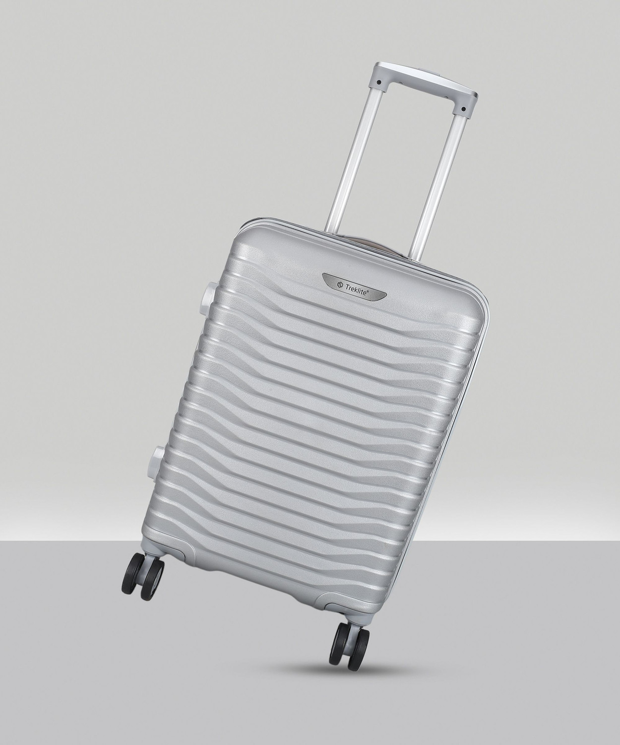 Image of TrekLite Small Cabin & Check-in Set (55 cm) 8 Wheels - Hard Sided,Combination Lock,8 Wheel Trolley Bag For Unisex-Grey - Grey