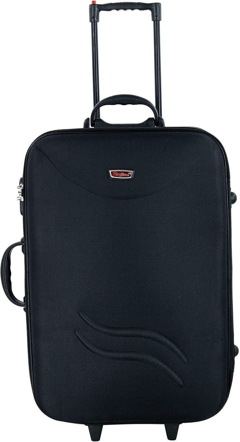 Image of SKYLINE Small Cabin & Check-in Luggage (56 cm) 3 Wheels - Travel Suitcase 22-inch Travel Trolley Suitcase with 3 Wheels & Number Lock - Black