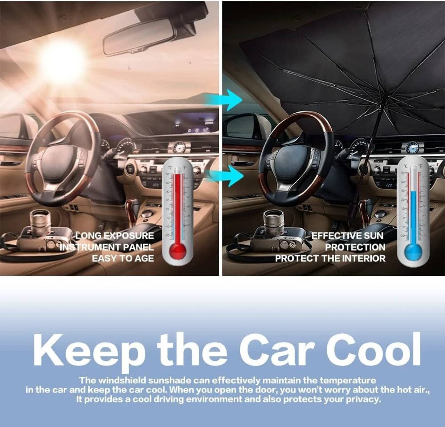 Wagzo Windshield Sun Shade For Universal Cars - Image 5