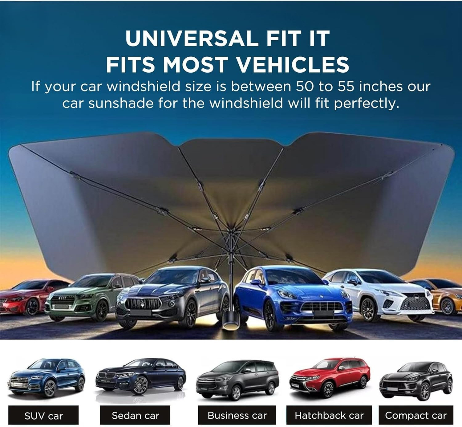Image of Wagzo Windshield Sun Shade For Universal For Car Universal For Car