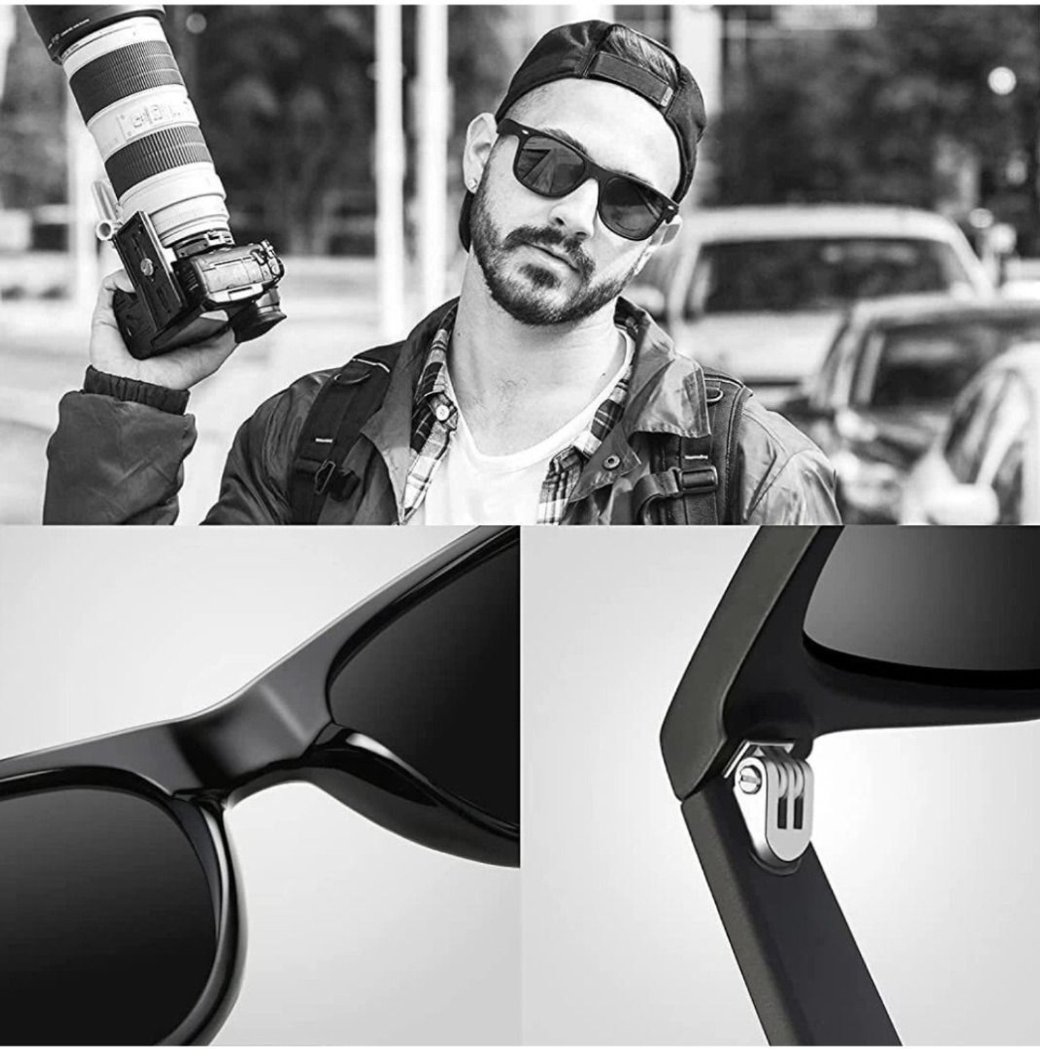 Image of Wearit Wayfarer, Wrap-around Sunglasses