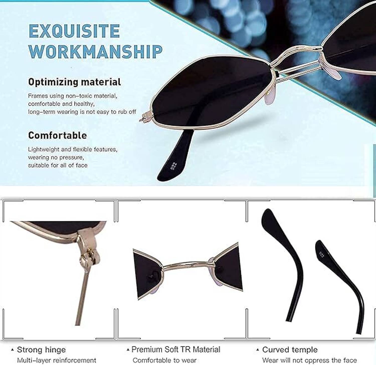 BLACK BURG Oval Sunglasses Black - Image 4