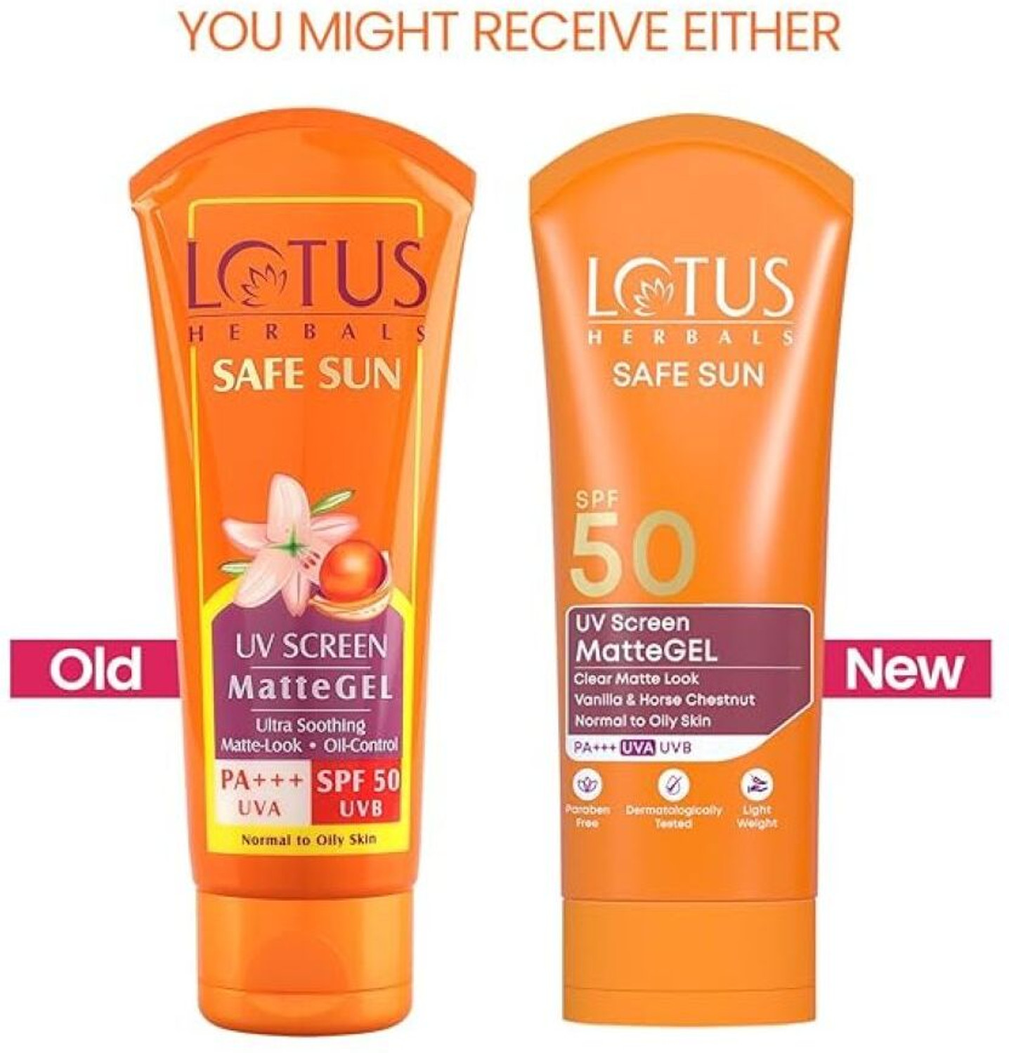 Image of LOTUS HERBALS Sunscreen - SPF 50 PA+++ Safe Sun UV Screen Matte Gel- SPF50
