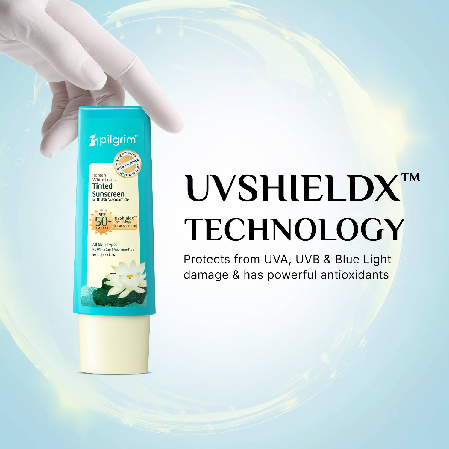 Pilgrim Sunscreen SPF 50+ PA++++ Tinted Niacinamide - Image 2