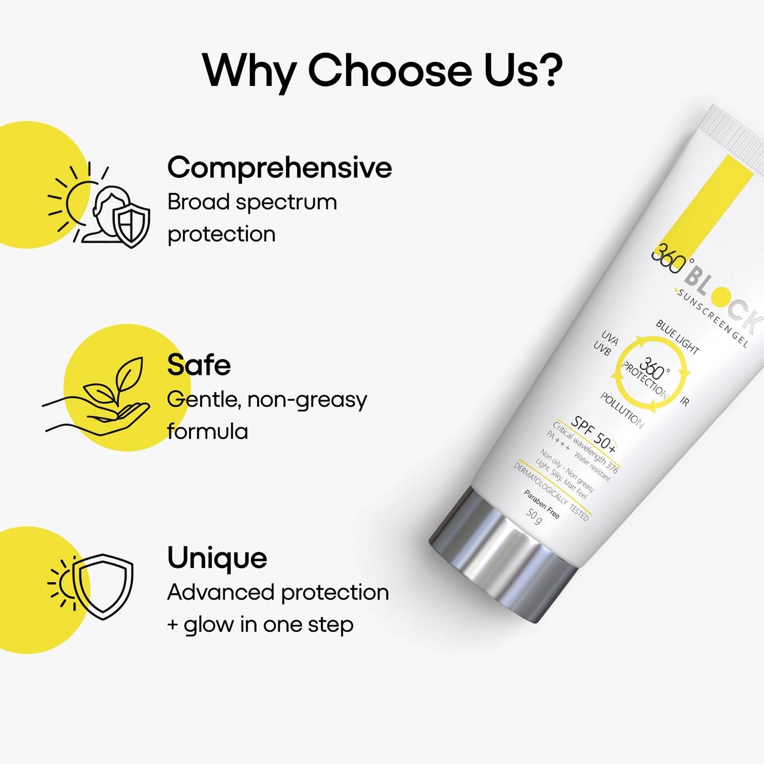 360 Block Sunscreen SPF 50 PA+++ Gel - Image 3