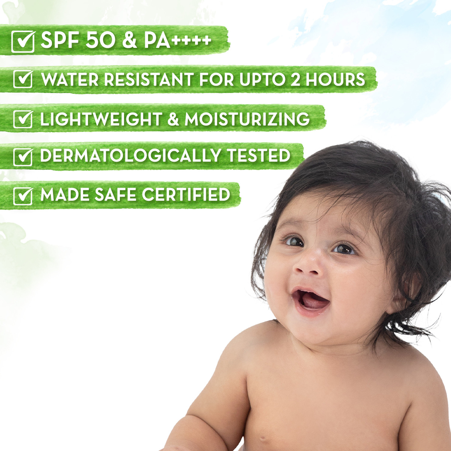 Image of Mamaearth Sunscreen - SPF 50 PA++++ Rich Moisturizing Ultra Light Sunscreen (50 g)