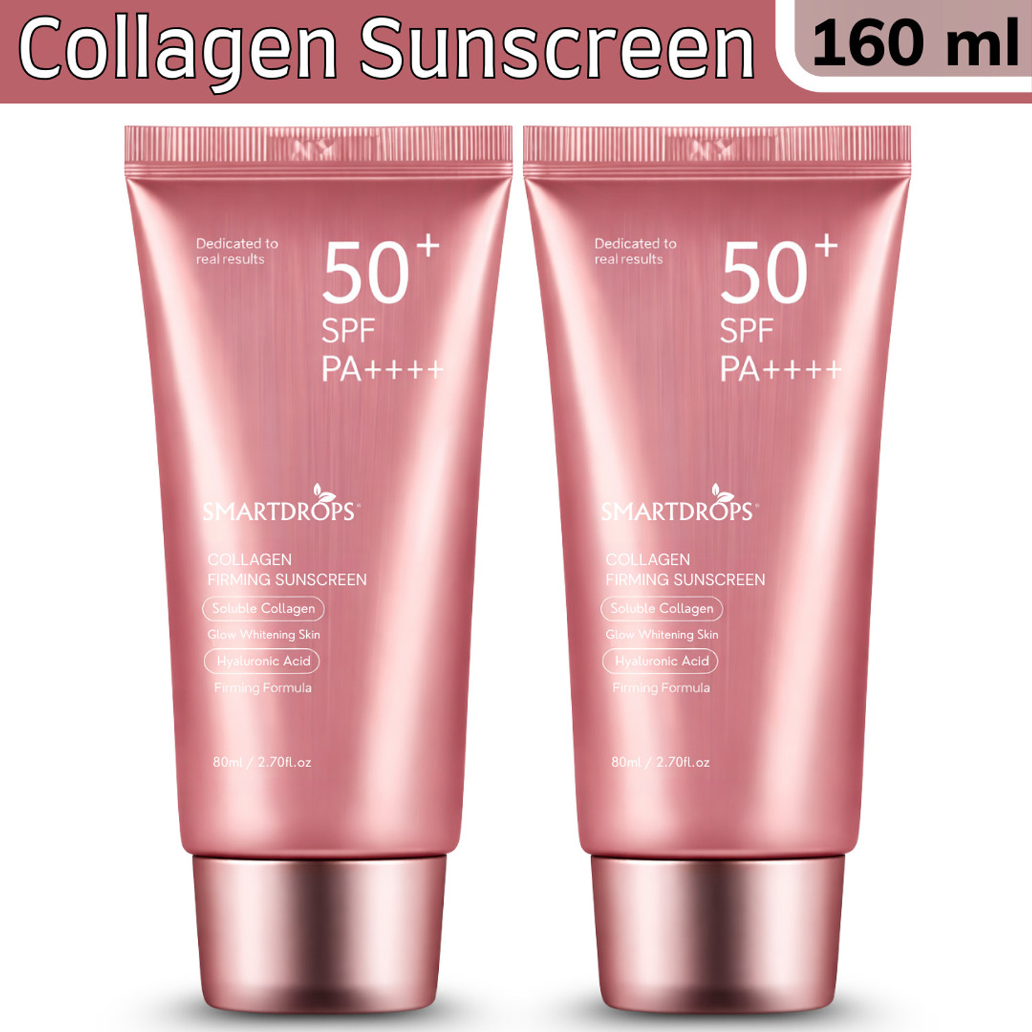 Image of smartdrops Sunscreen - SPF 50 PA++++ Collagen Skin Lift Sunscreen SPF 50+ PA++++ Hydrating Sun Cream
