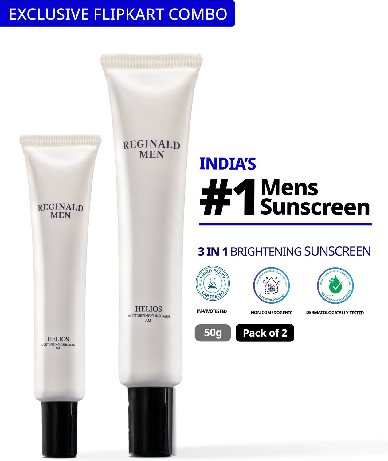 Reginald Men Sunscreen SPF 50+ PA++++ 50g