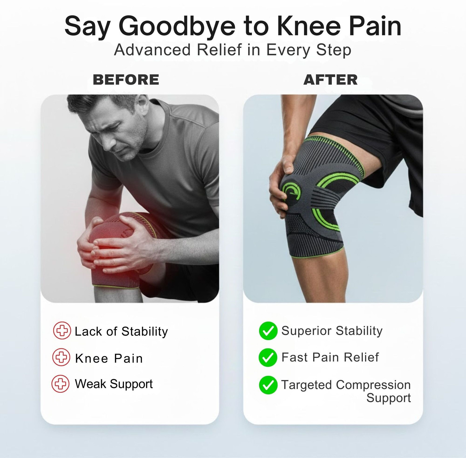 Image of BIONFIT Knee Support, Compression Sleeves for Athletes, Pain Relief & Injury Recovery Knee Support