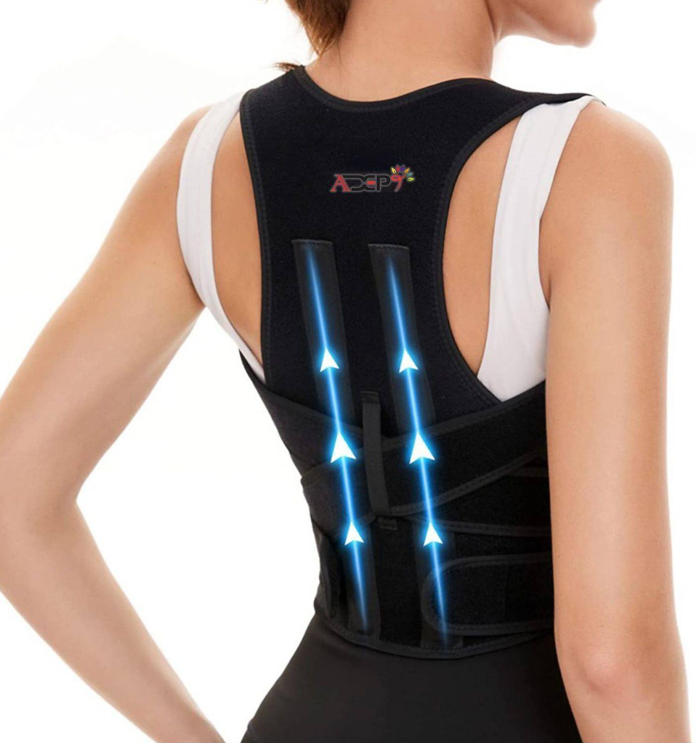 Adept Posture corrector belt for back pain Posture Corrector (Black) Posture Corrector