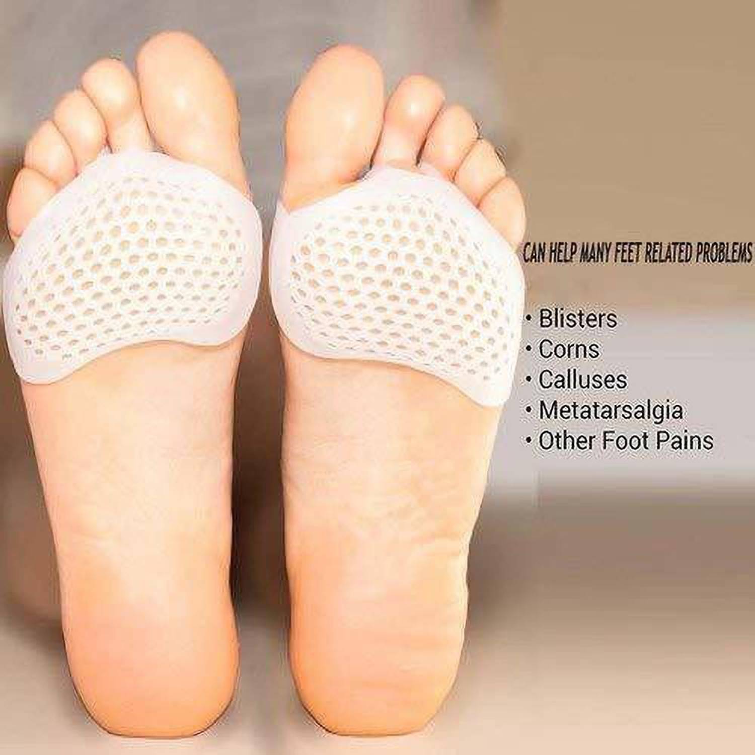 ALAMPAR 2 Pieces Metatarsal Ball of Foot Cushion Forefoot Pads Foot Support