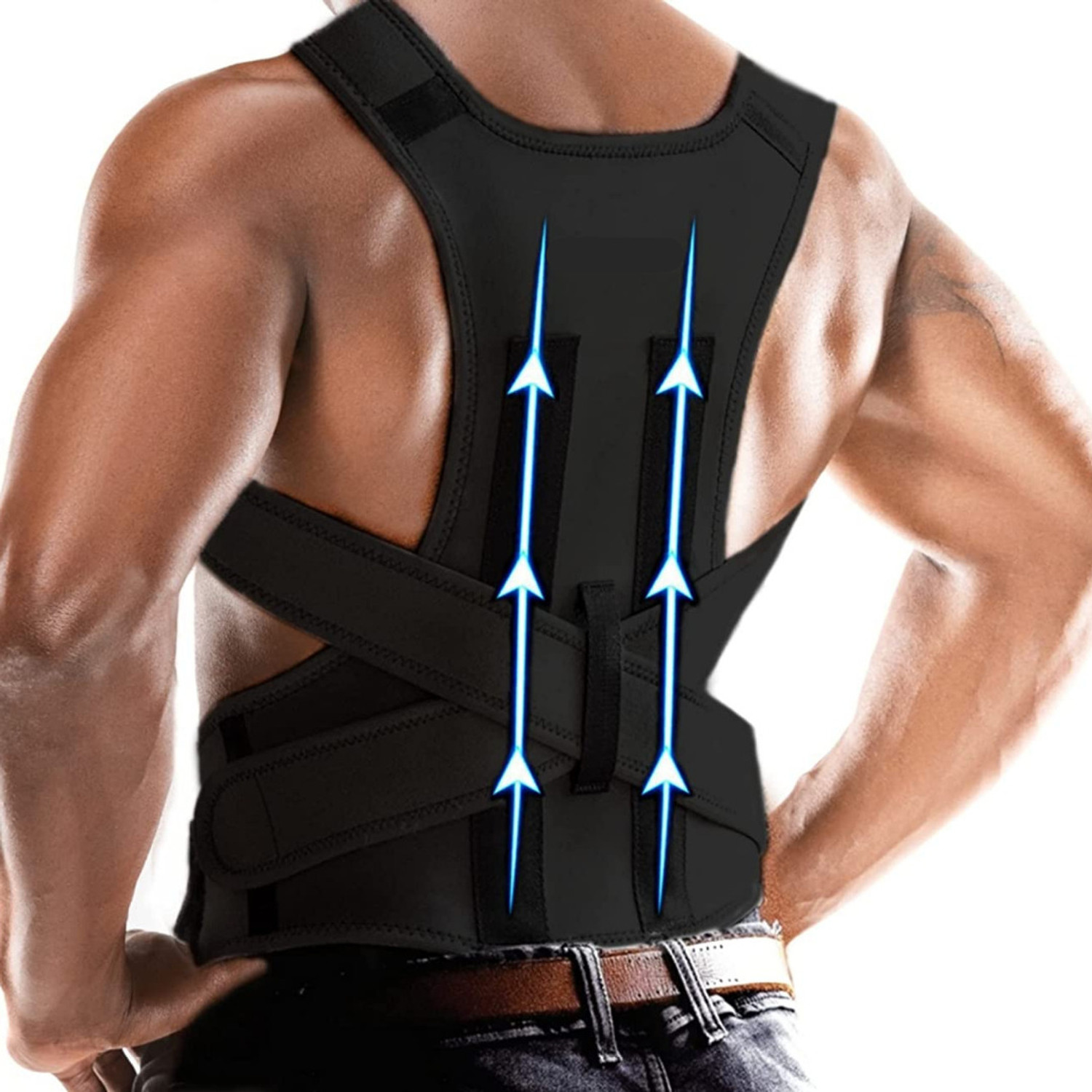 Image of Advit Posture corrector belt for men and women for back pain Dual Long Metallic Plates Posture Corrector