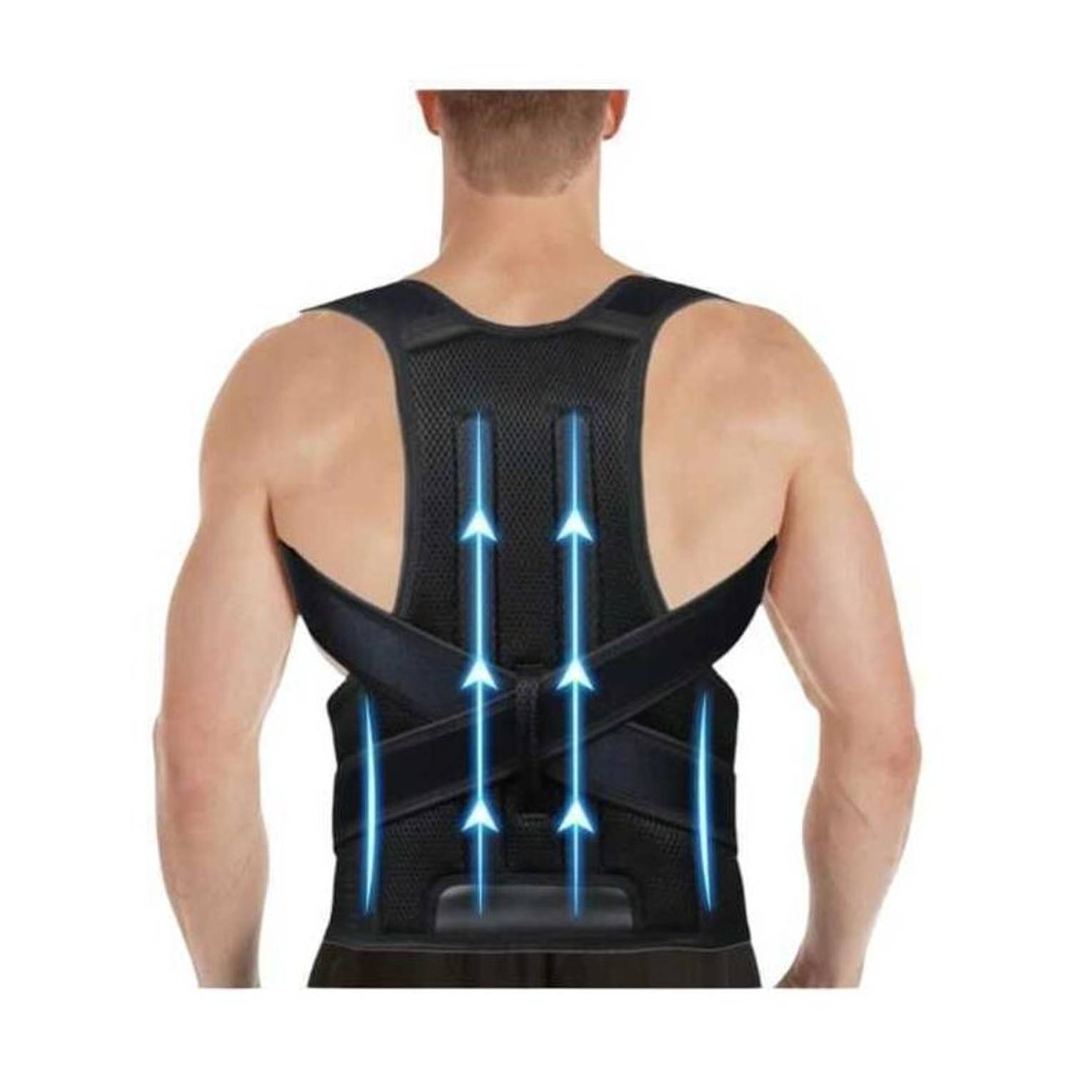 BRIJJ HELTH CARE Posture Corrector Belt for men & women Back & Body Support Back (Black) Posture Corrector