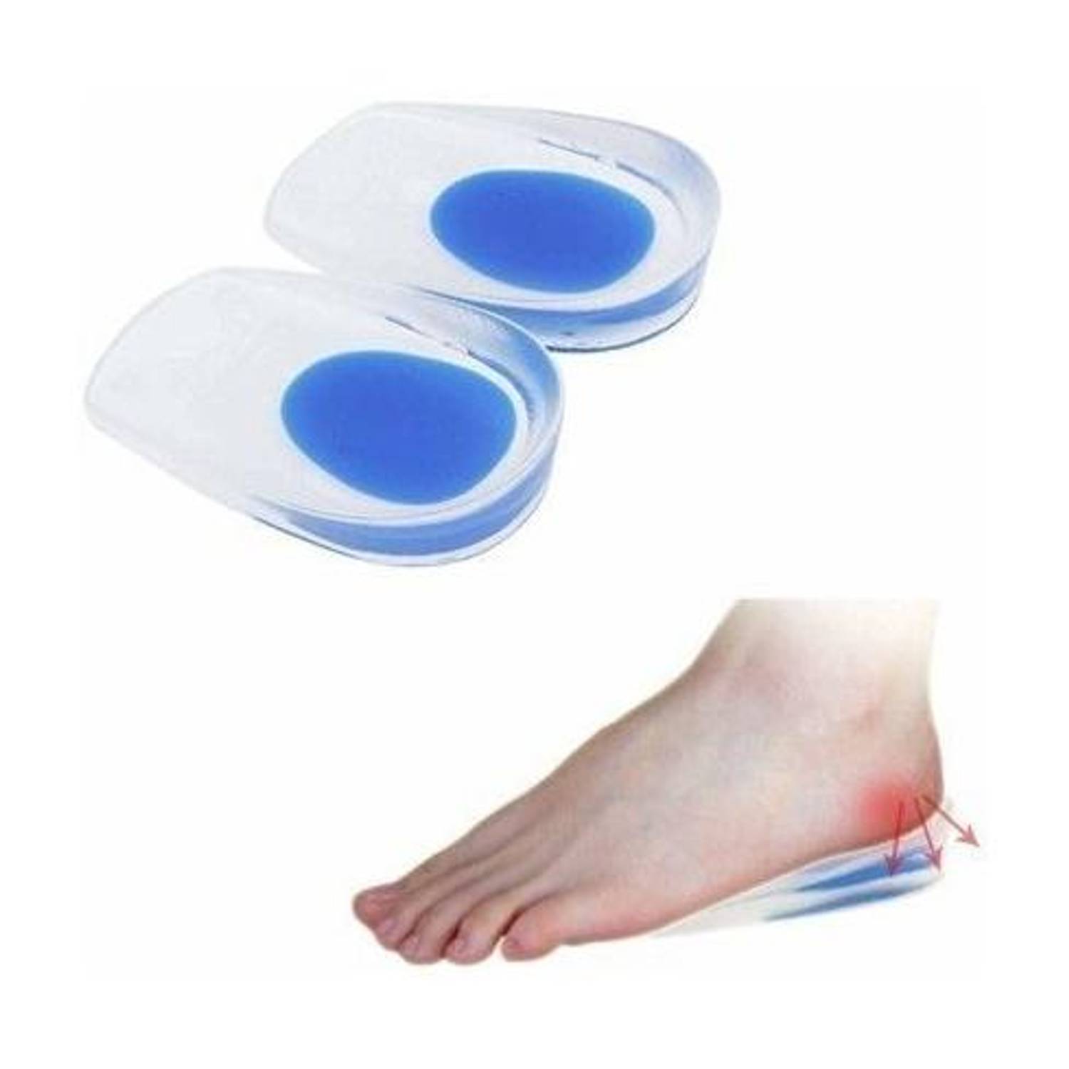CANDYVILLA Silicon Gel Heel Pad Plantar Fasciitis, Silicone Heel Cups For Heel Pain Relief Heel Support