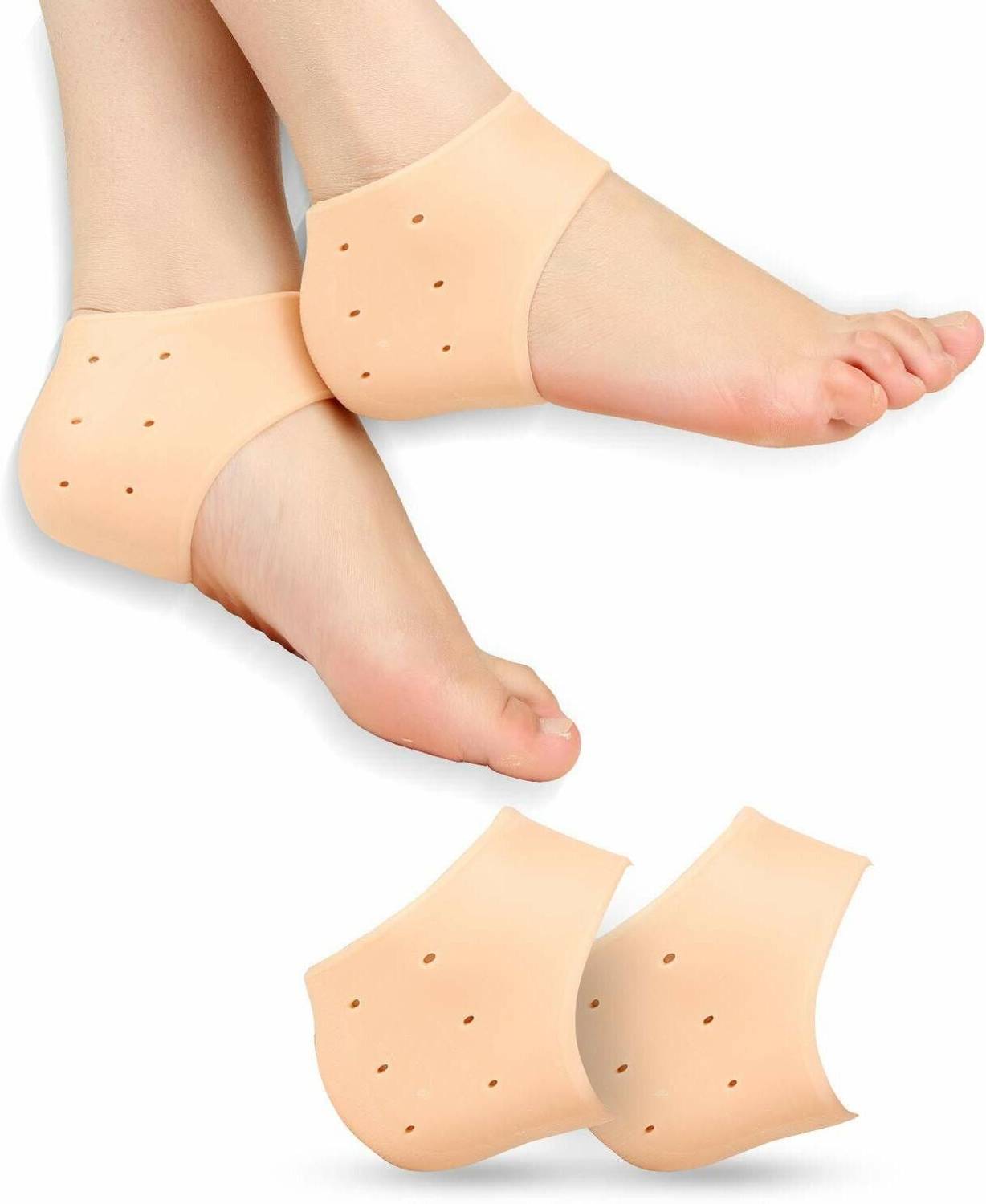 CareHut Anti Crack Full Silicon Heel Pads Heel Socks Pain Relief Heel Support