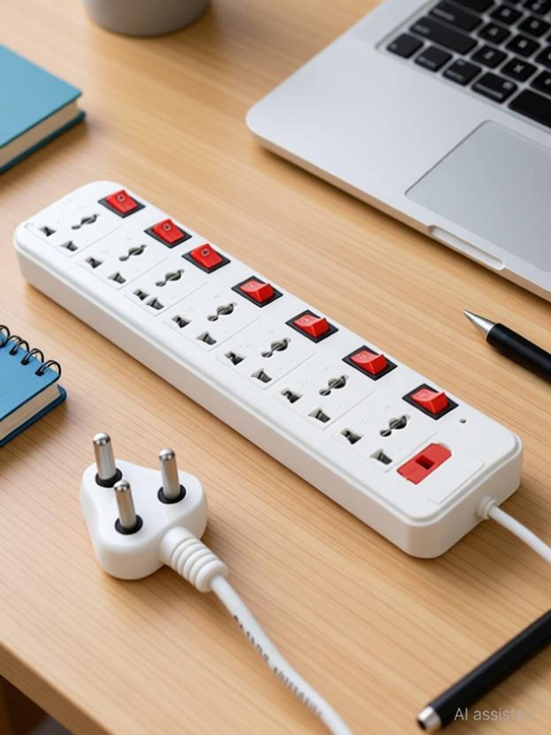 Skeisy EXT-107 Switch Universal Surge Protector With 7 Socket 7 switch 7  Socket Extension Boards