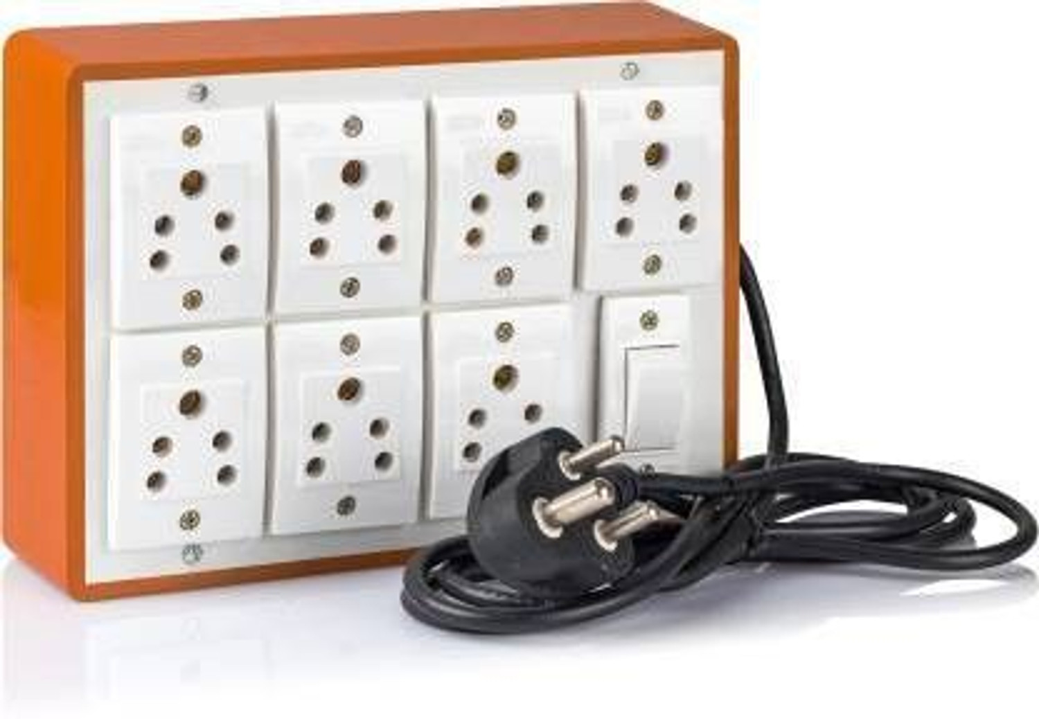 Image of SATNAM PVC Extension Switch Board with ONE 5amp Switches and SEVEN 5amp Sockets Along with 4yard 3pin Cord 7 Socket Extension Boards