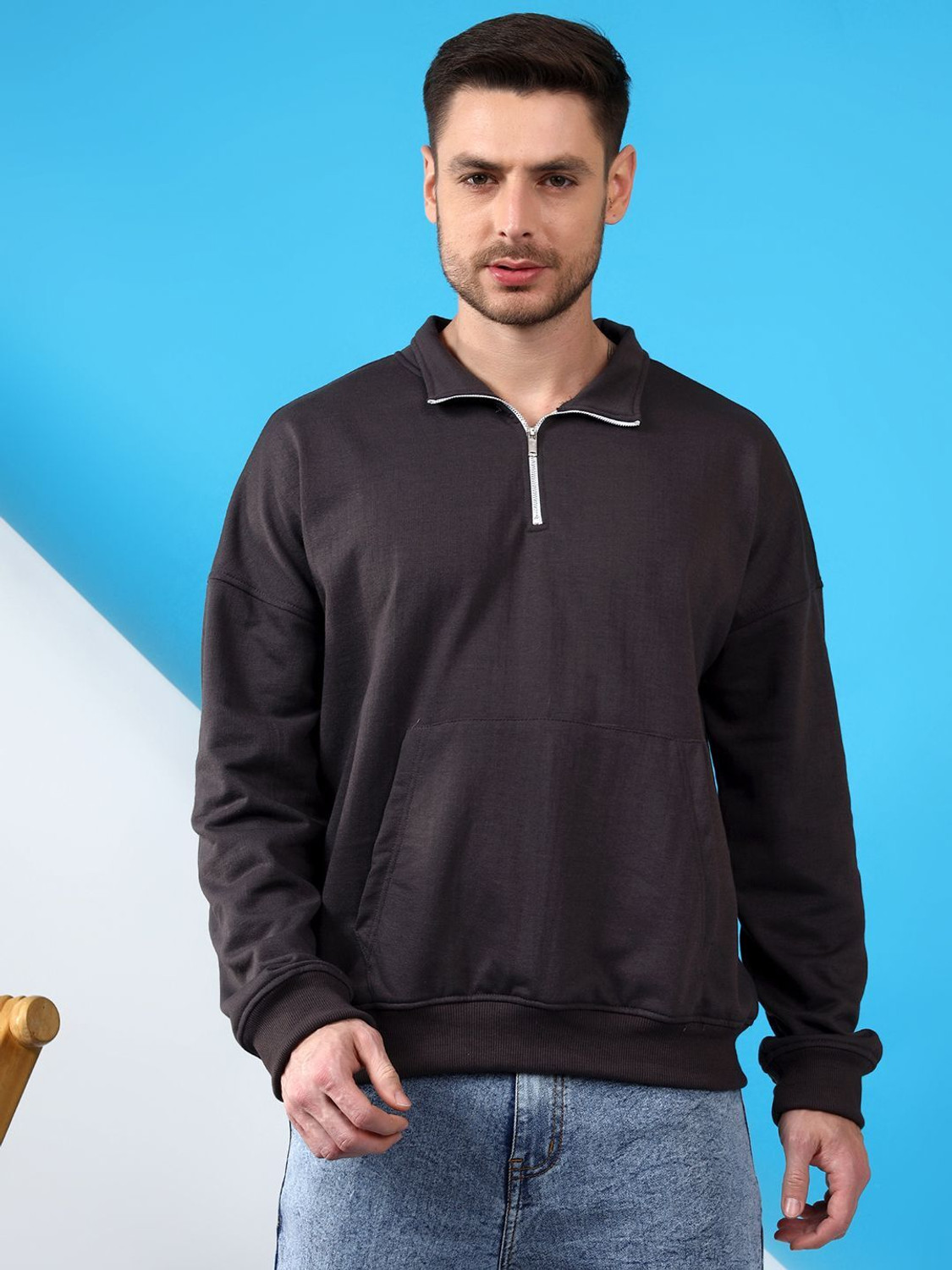 Image of KOTTY Full Sleeve Solid Men Sweatshirt